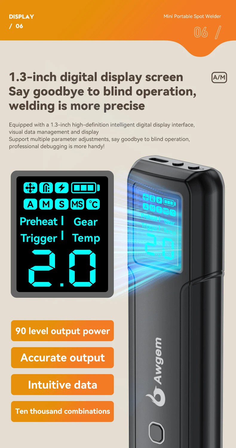 Portable Spot Welder Handheld Welding Machine 18650 Battery Pack / Nickel Strip