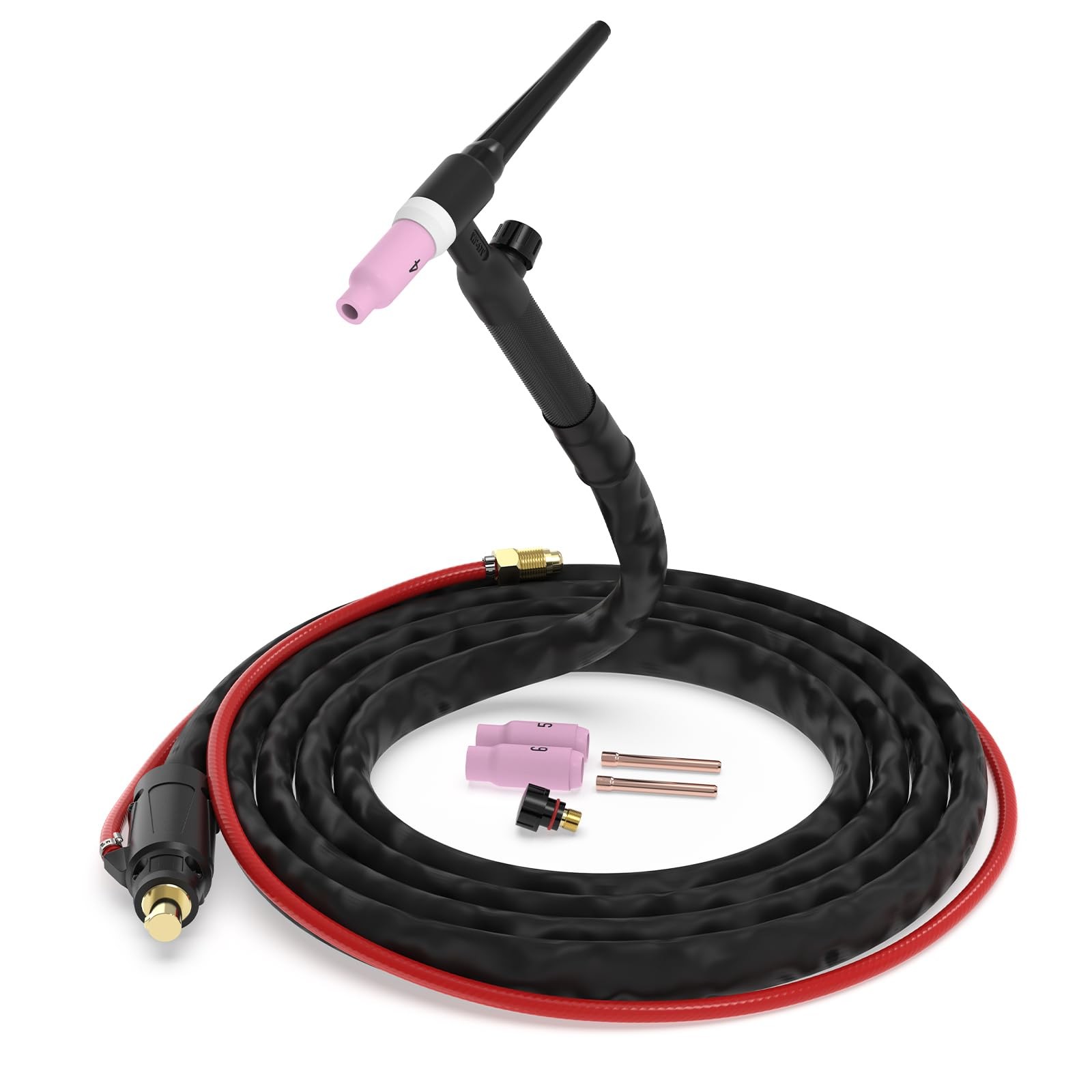YESWELDER TIG Welding Torch WP-17V 13ft 150Amp 35-50mm² Air 13ft, Black, Red