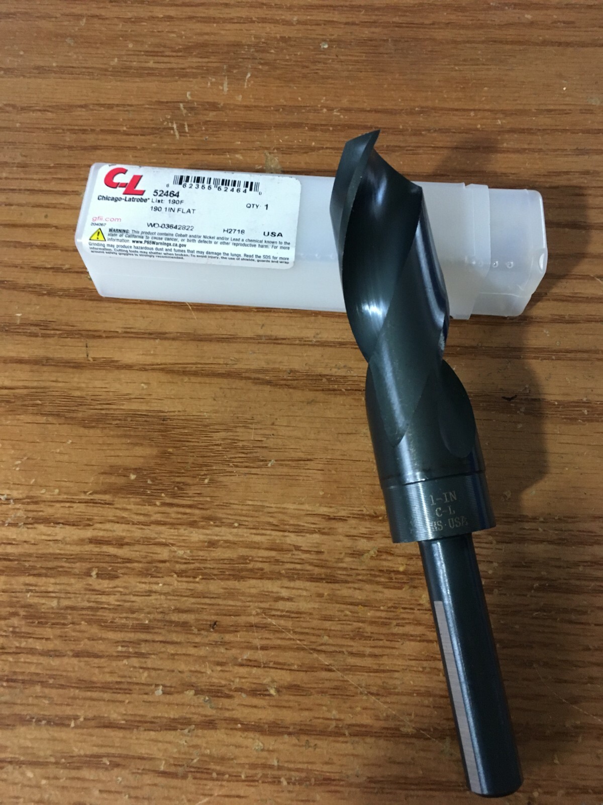 1″ x 1/2″ 3-Flat Reduced Shank HSS 118° Split Black Oxide Silver & Deming Drill