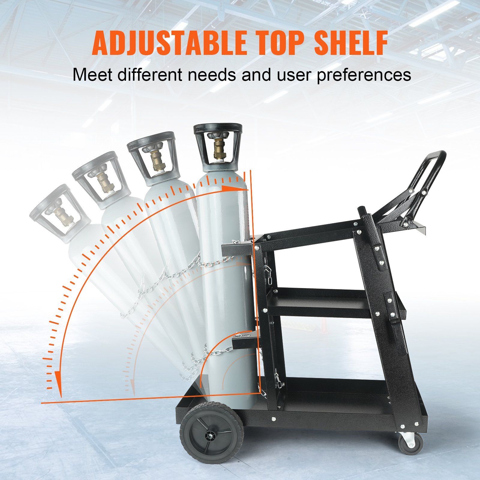 3-Tier Welder Cart Heavy Duty with 400 Lbs Weight Capacity 360° Swivel Wheels