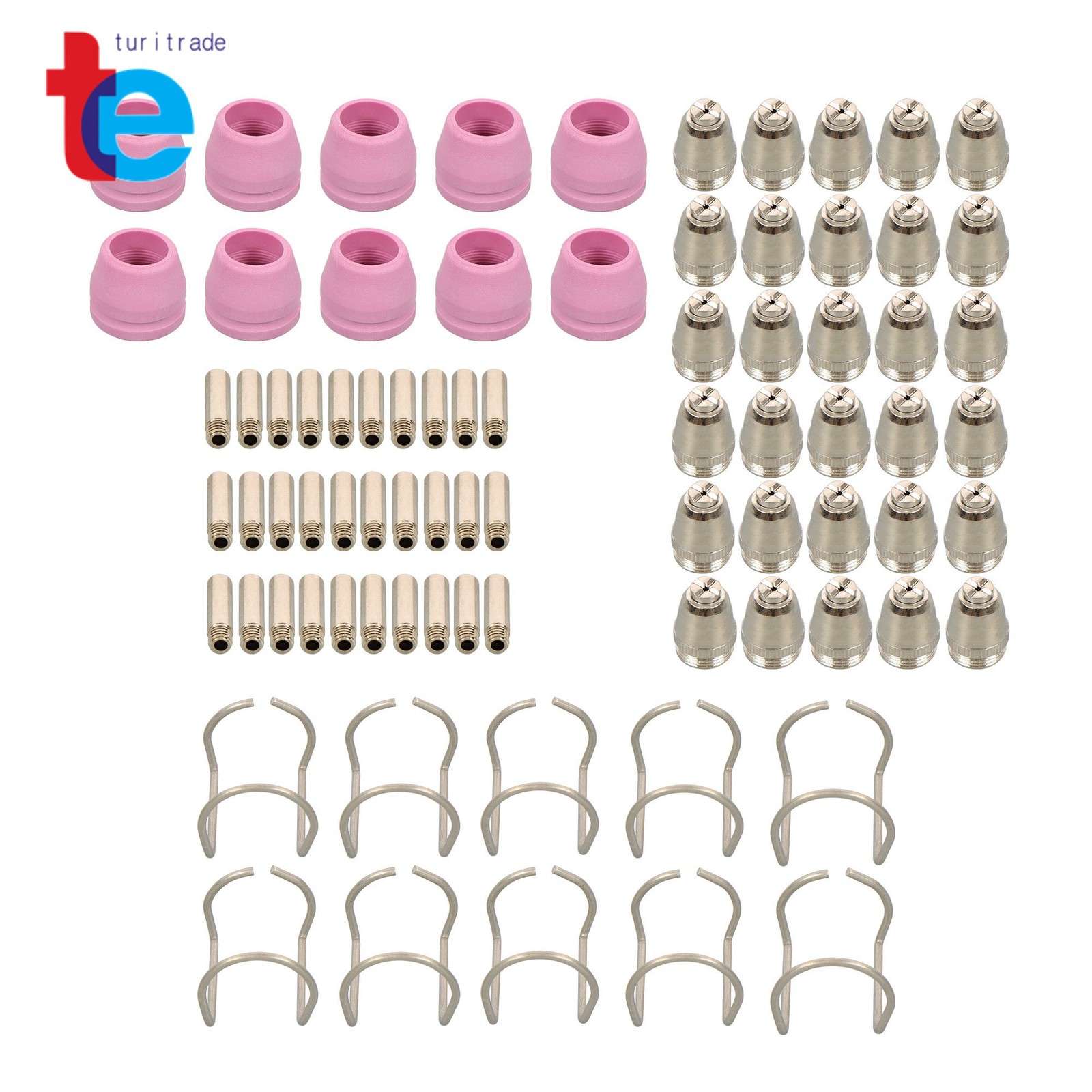 SG-55 AG-60 WSD-60 Plasma Cutter Torch Consumables Kit Tips 40/50/60 Amp (80Pcs)
