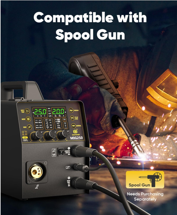 250Amp 2T/4T Gas Gasless MIG / LIFT-TIG/SPOT/Stick MIG Welder for Aluminum,steel
