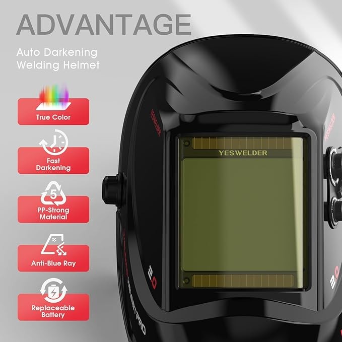 Auto Darkening Welding Helmet 1/1/1/1 4Sensor TIG MIG ARC +Welding Gloves +Apron