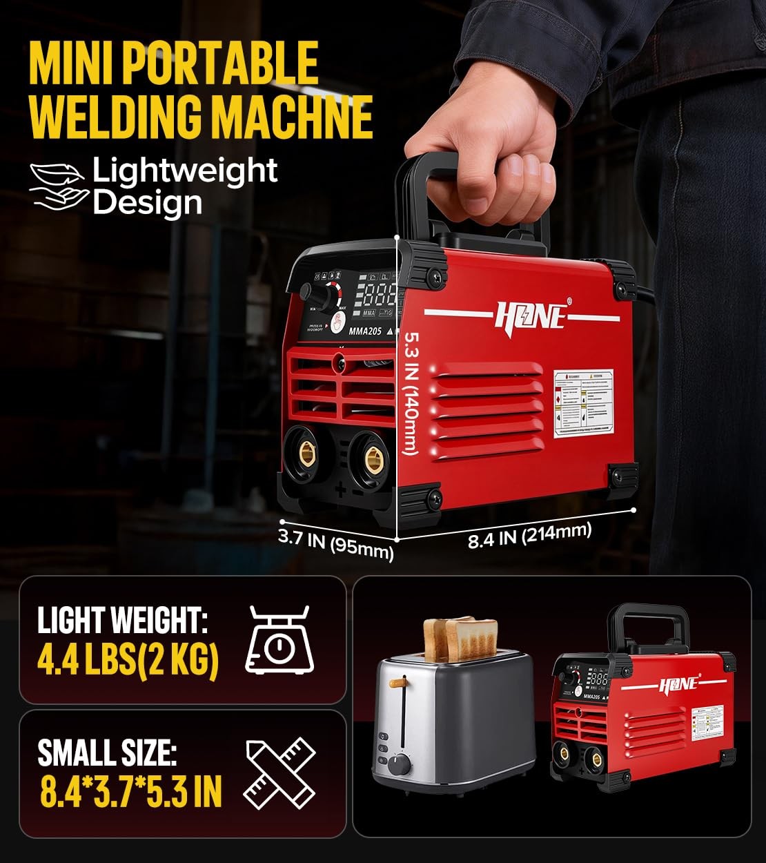 HONE Stick Welder 110v, Upgraded 205Amp Mini Welding Machine with Lift Red