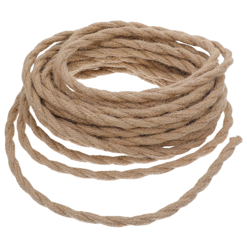 Retro Hemp Rope Power Cord Lamp Twisted Wire Farmhouse Cable Electric