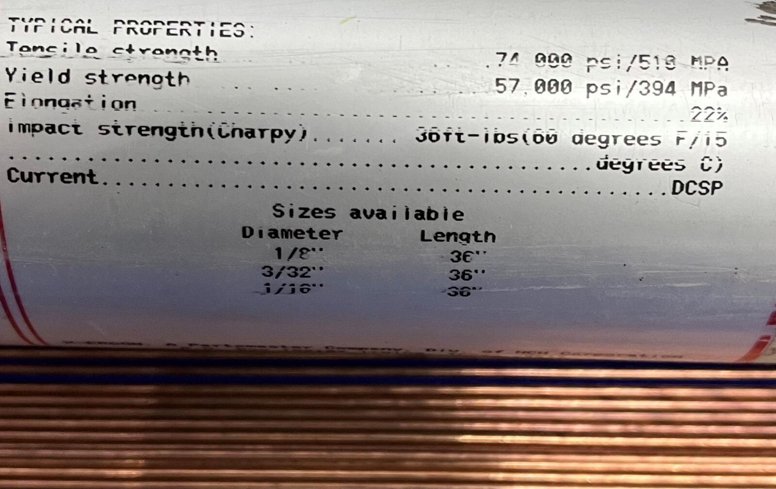X-ERGON DURA-WELD T ™ 106-T / 200-7-106T WELDING ROD – QTY 269 RODS