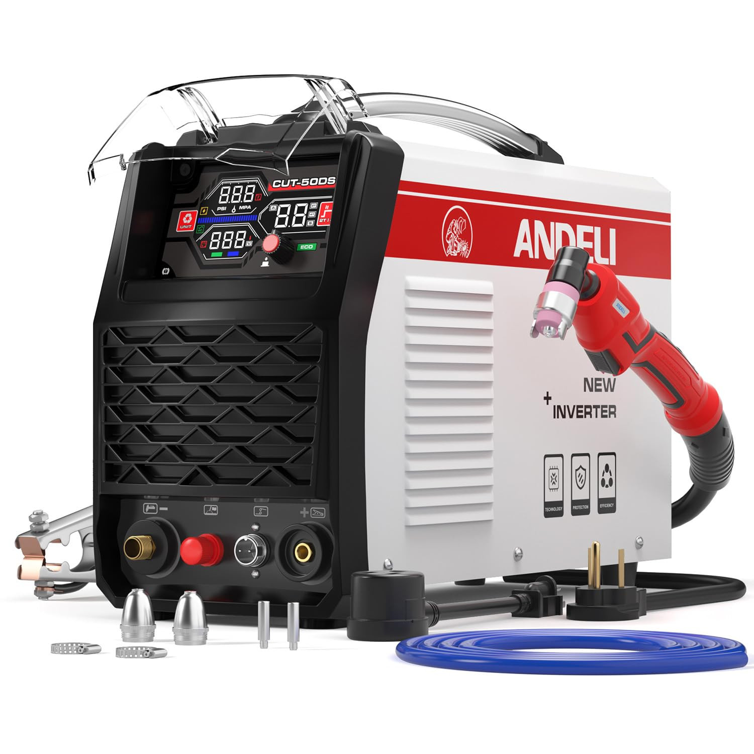 Plasma Cutting Equipment 5/8 Inch Clean Cut, 4.05” Larger LED Display 110/220V