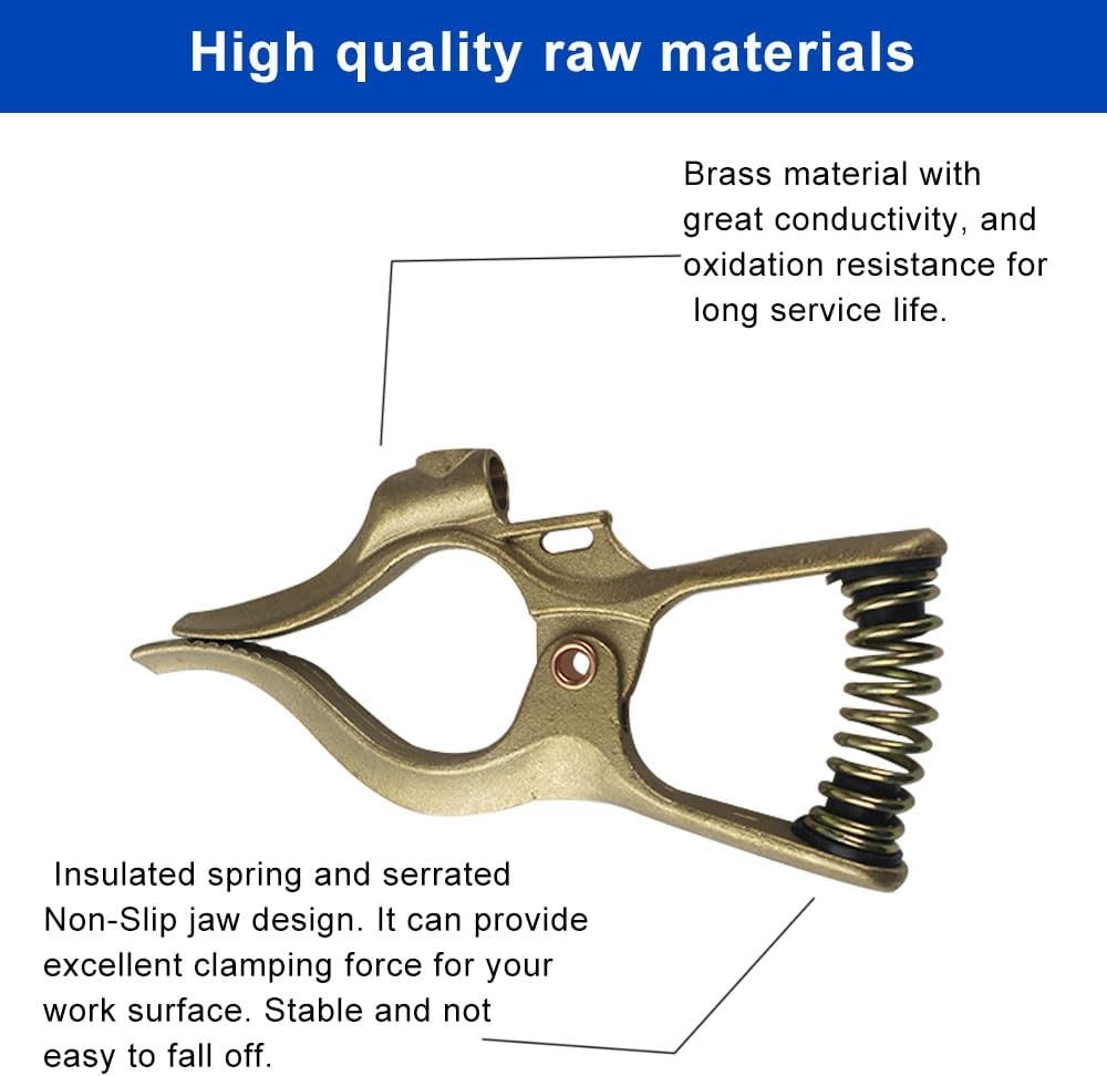 300 Amp T-Style Welding Ground Clamp Heavy Duty Brass Copper for Arc Welder