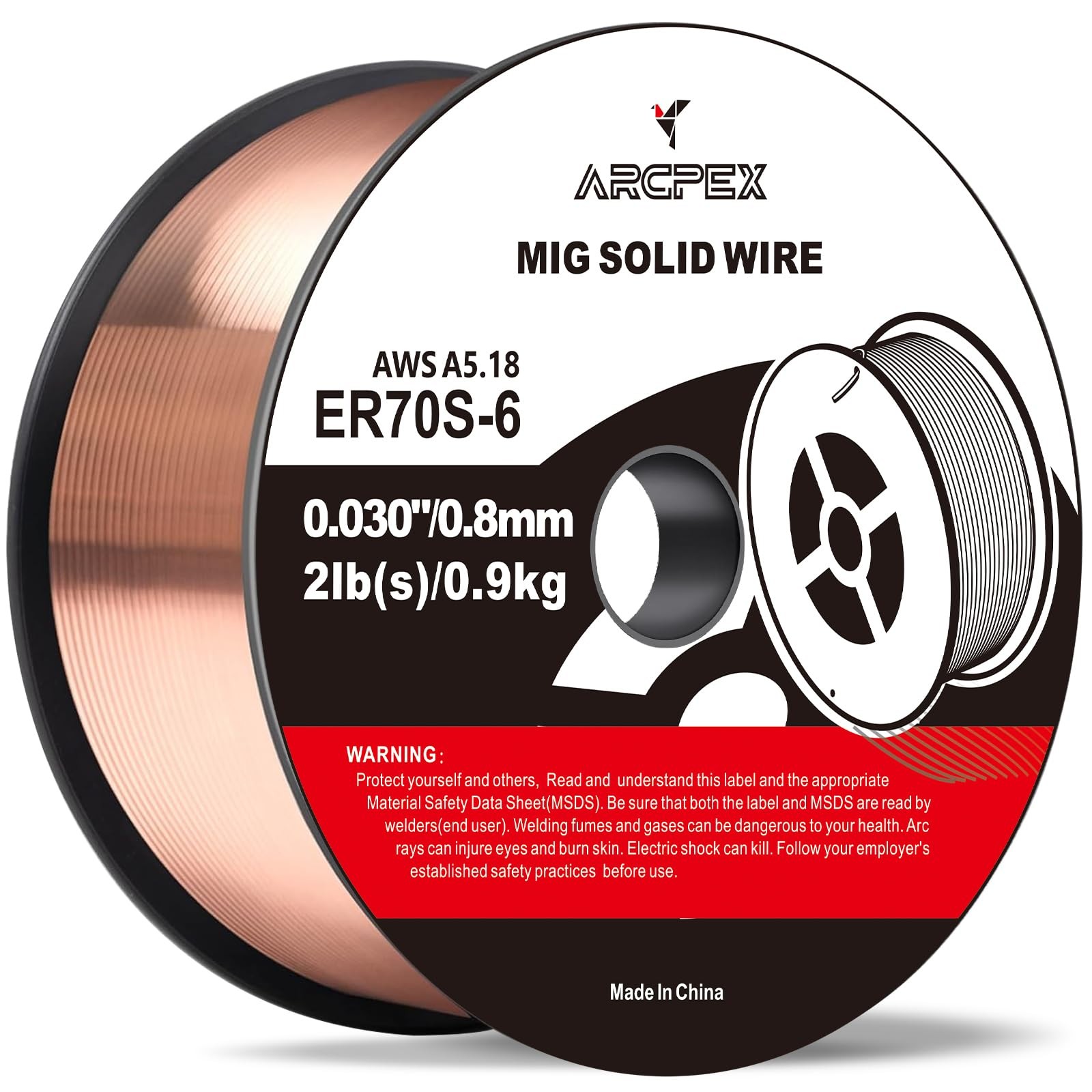 ARCPEX ER70S-6 .030″ MIG Welding Wire, 2-Pound Spool Solid 030” 1pcs, silver