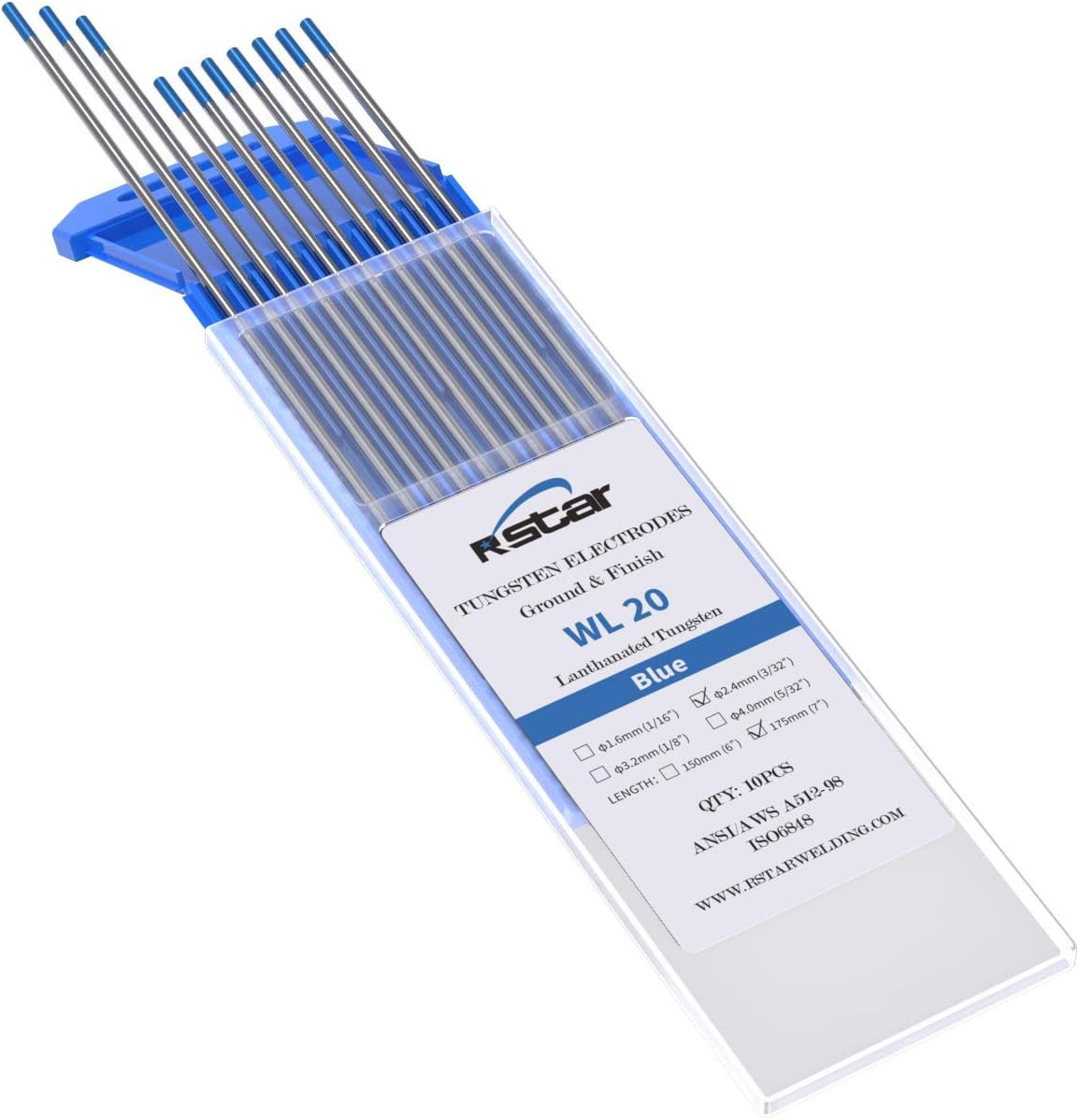 TIG Welding 2% Lanthanated 3/32” X 7” (Blue, WL20) 10-Pack