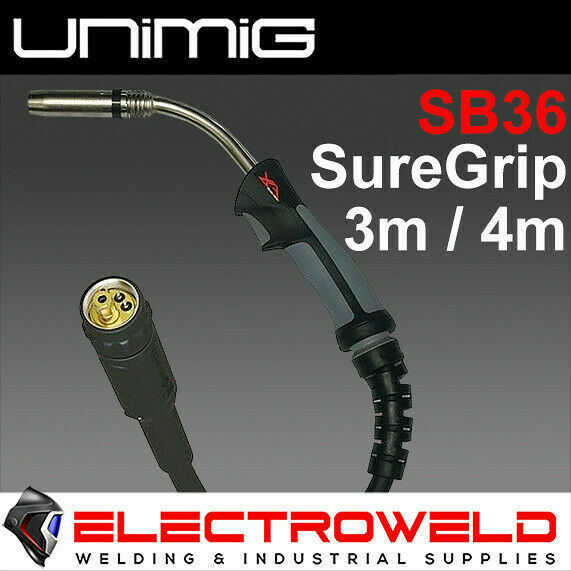 UNIMIG SB36 Mig Torch, 3m 4m Welding Gun Binzel 300Amp Euro Connection 300A MB36