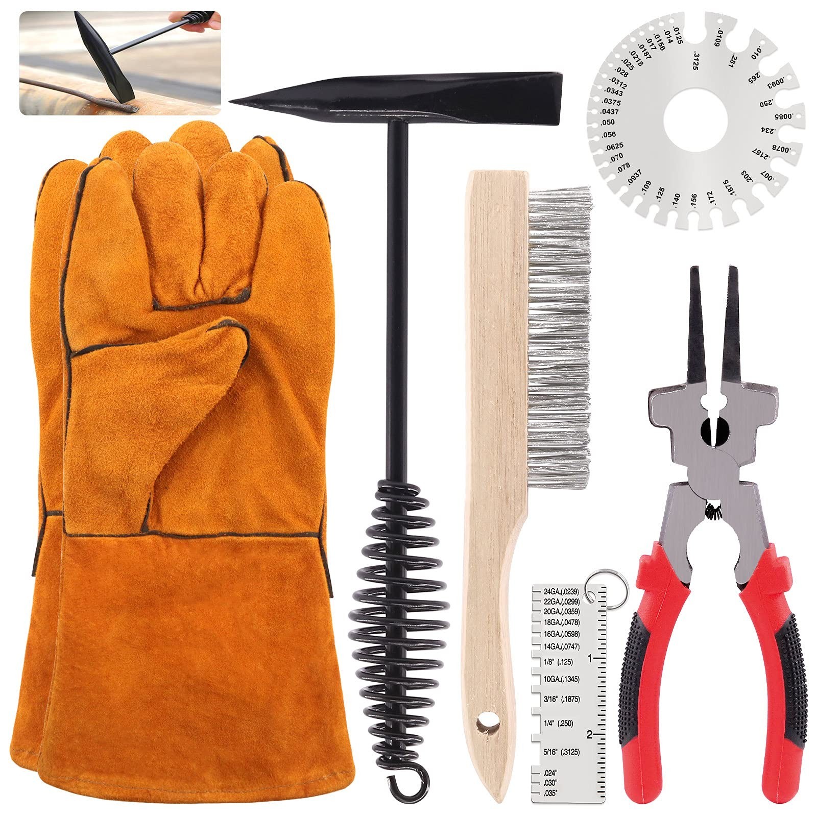 Hilitchi 6Pcs Welding Slag Removal Tool Set, 8inch Welding Pliers, Welding Ch…