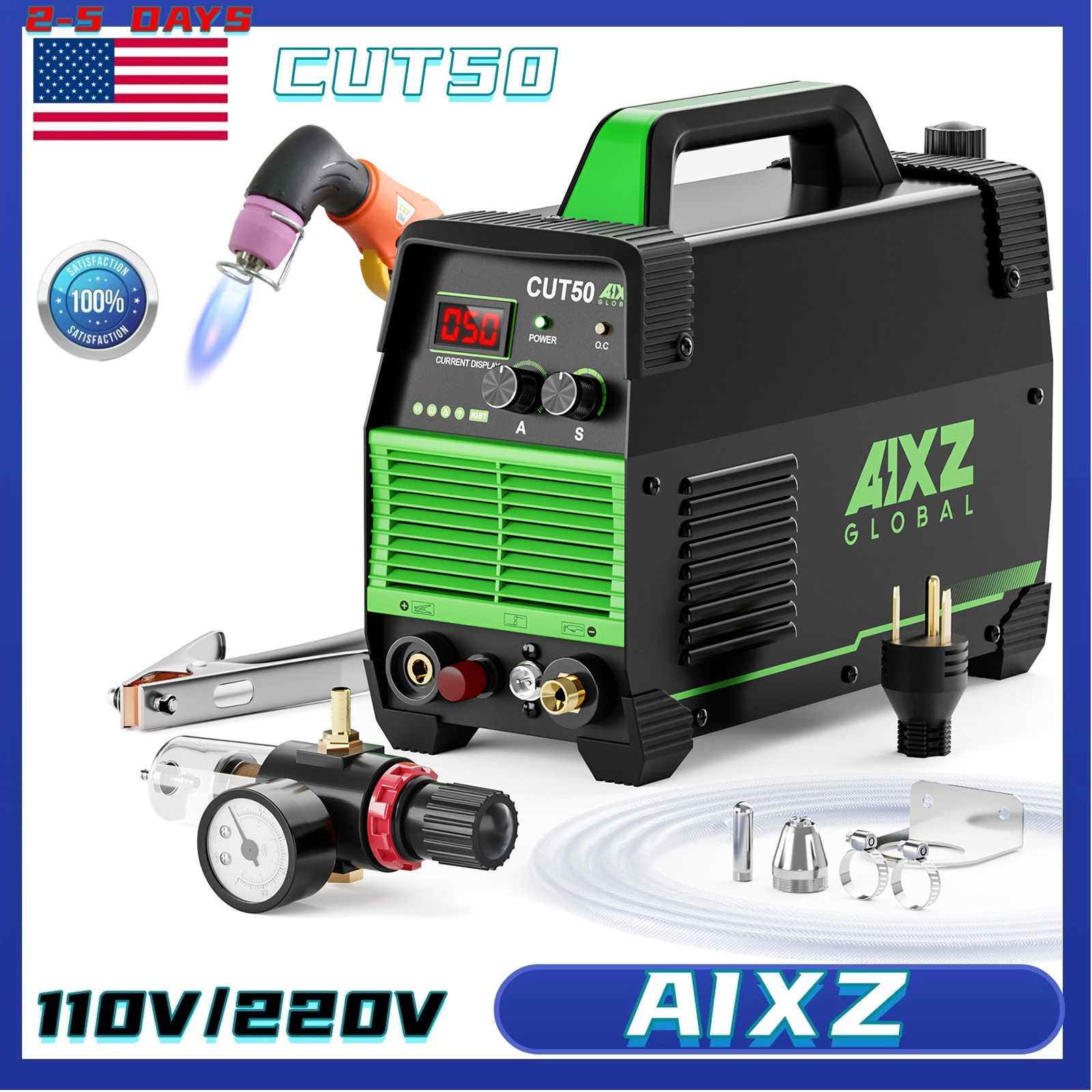 AIXZ 50A HF Plasma Cutting Machine Non-Touch 110V/220V Pilot Arc Plasma Home DIY