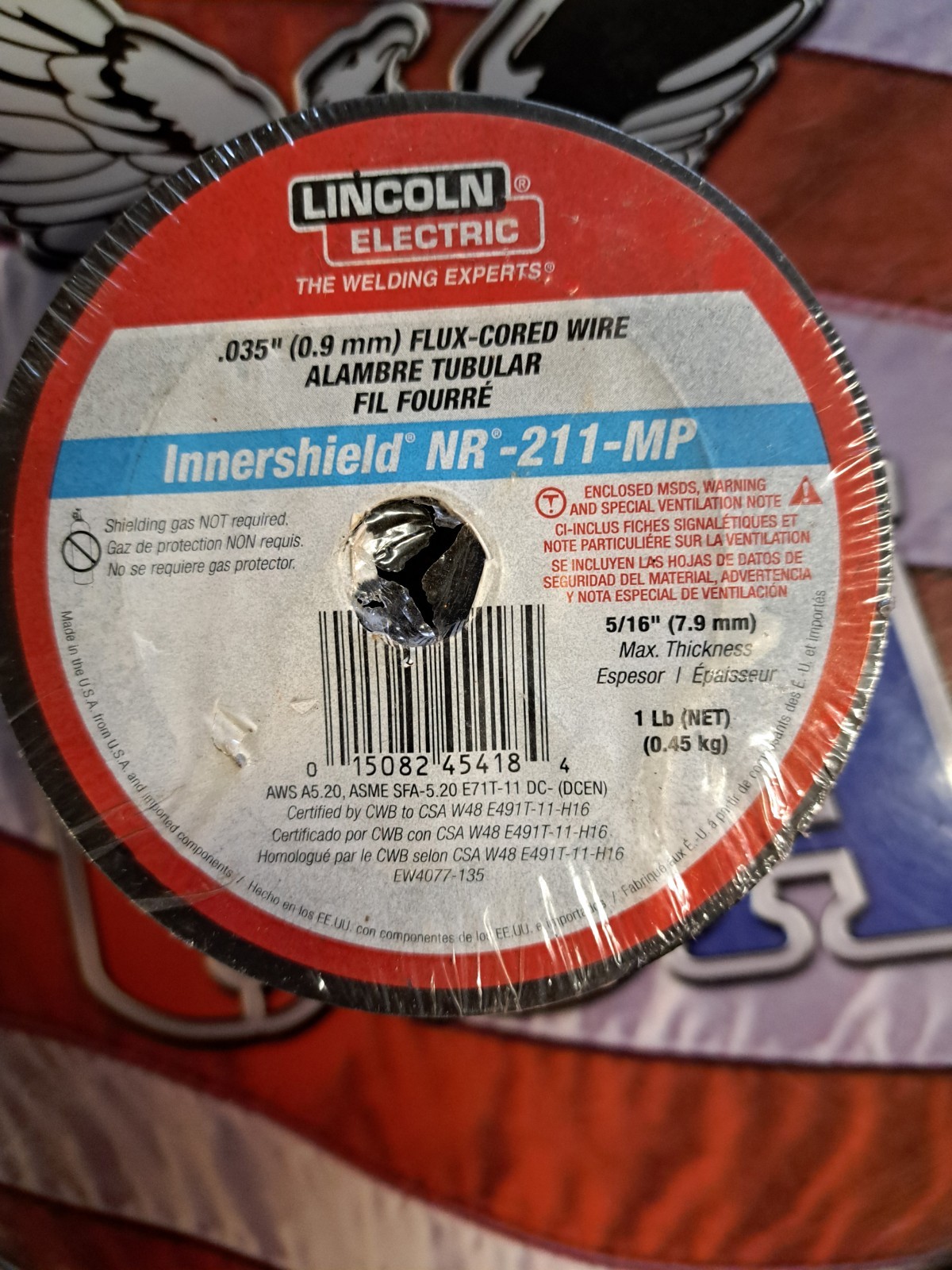 Lincoln .035 NR-211 1 lb Inner Shield Flux Core Welding Wire