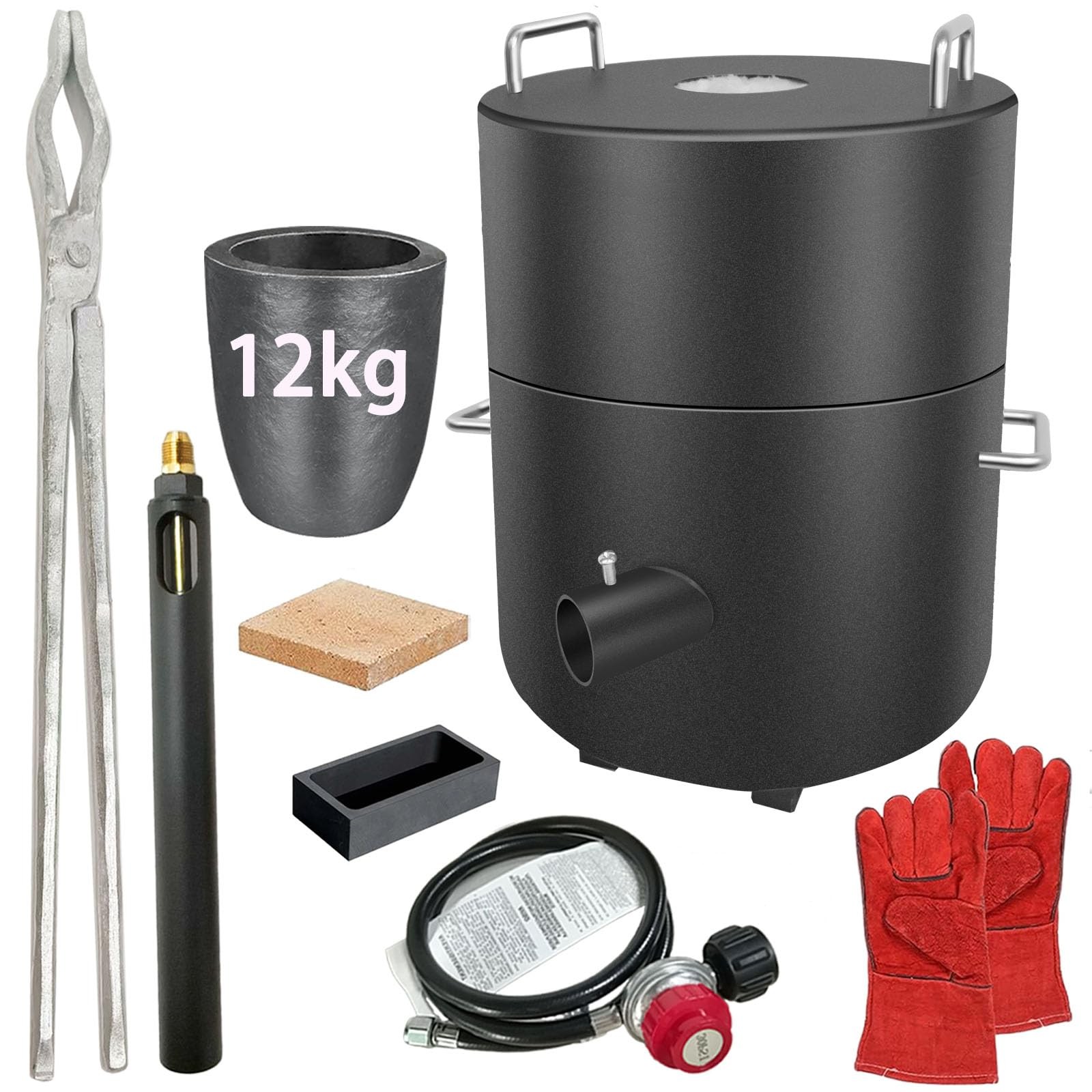 HOTFORG Metal Melting Furnace Kit,12KG Propane Upgraded N12B