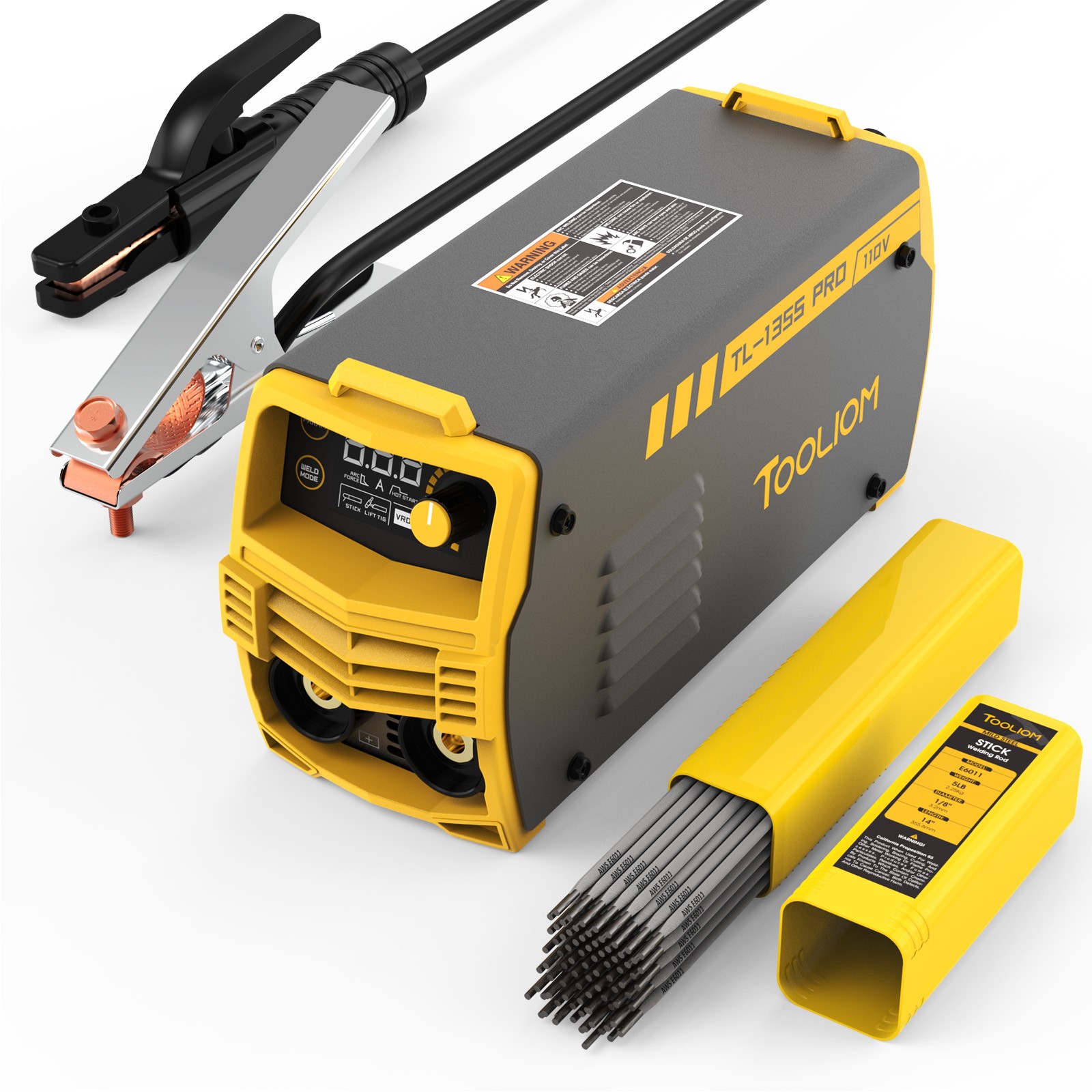 TOOLIOM 135A ARC Welder Machine 110V Includes E6011 E6013 E7018 Welding Rods 5LB