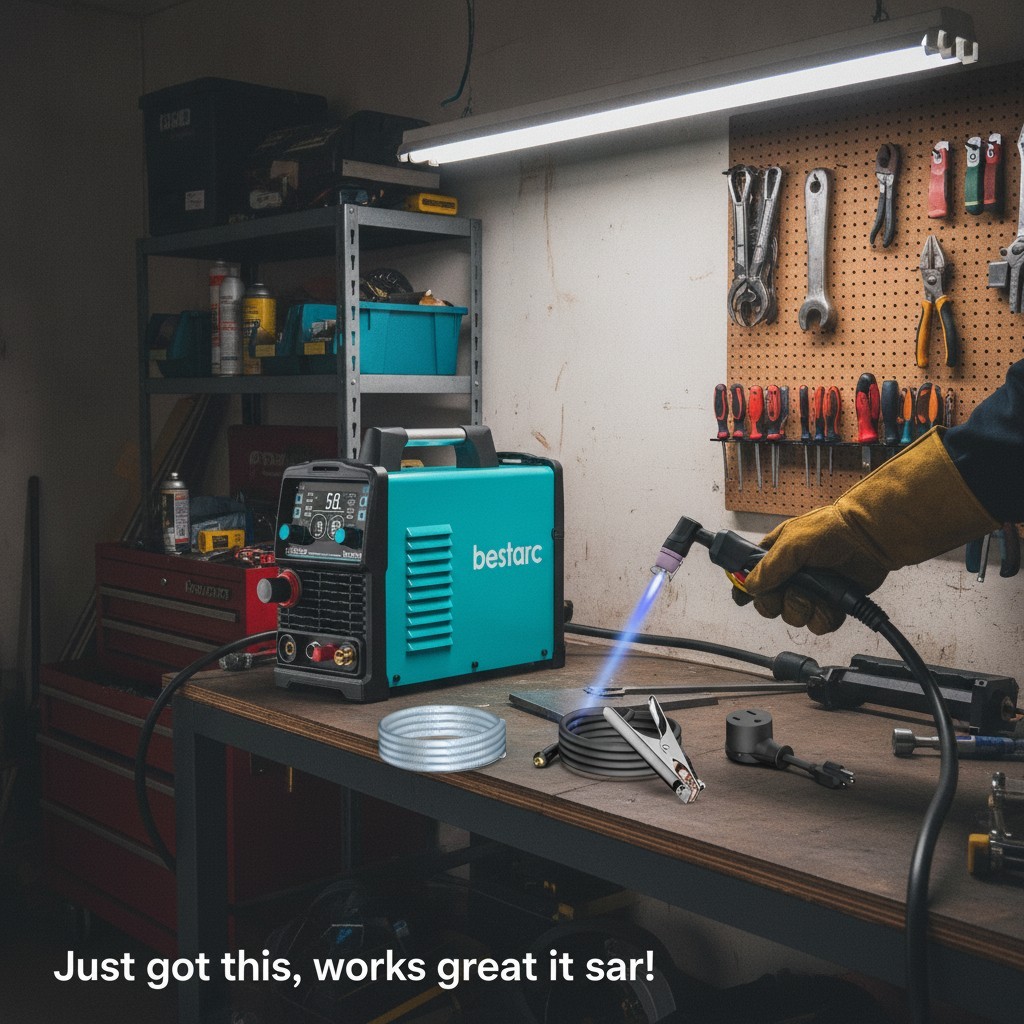 Pilot Arc Plasma Cutter 50A – 110/220V, Large LED Display & Air Sensor, 20mm Cut