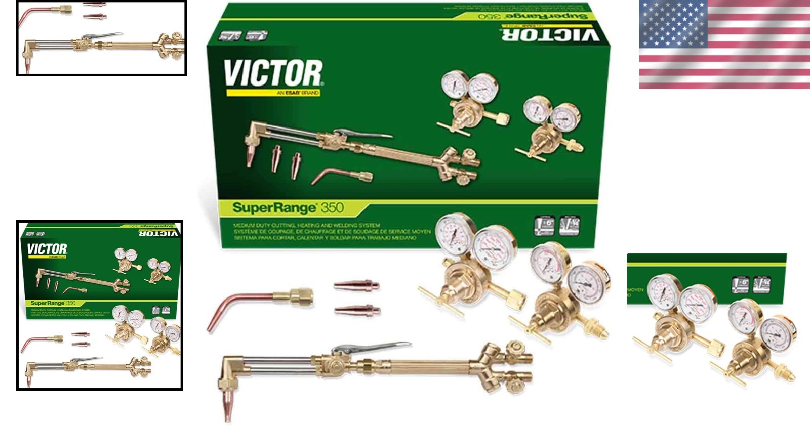 Professional Victor 350 Cutting Torch with Flashback Arrestors and Multiple Tips