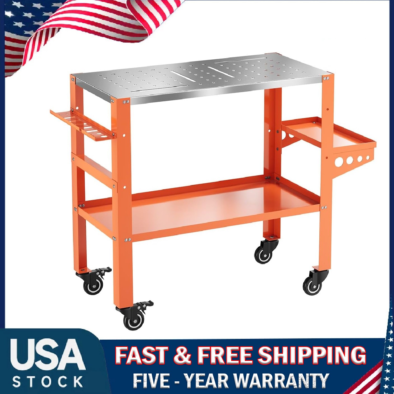 Heavy Duty Welding Table ,36″x18″ Welding Workbench Table Cart 1200 lbs Capacity
