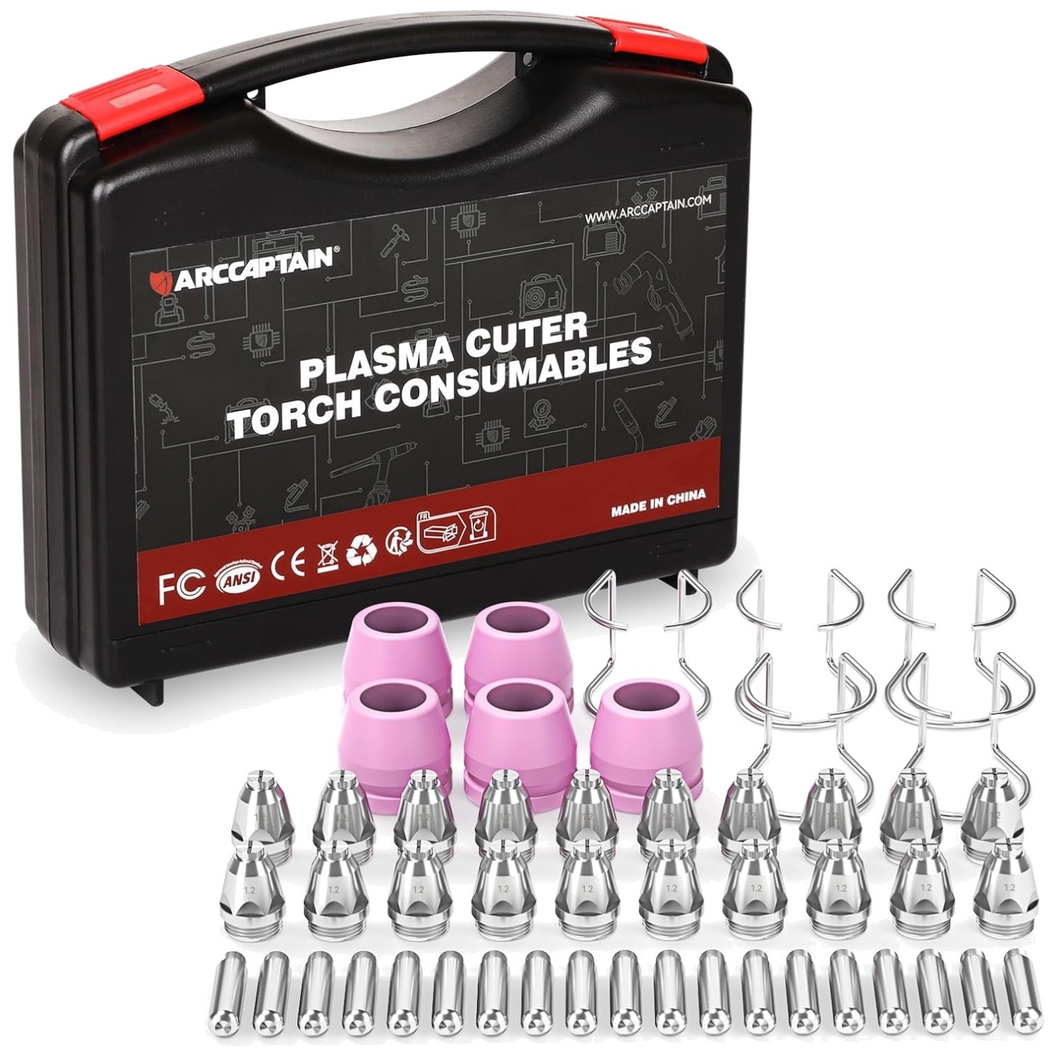 50Pcs .045” Plasma Cutter Torch Replacement Parts