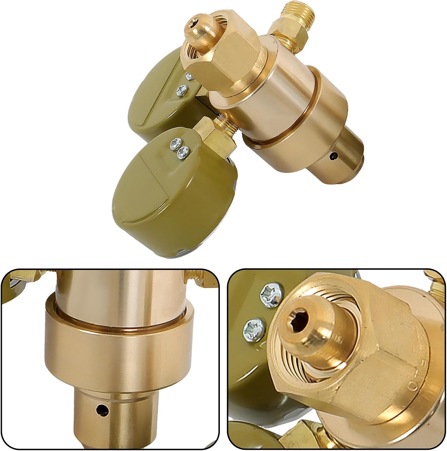 Acetylene & Oxygen Regulator, CGA540 & CGA200, with T-Handle & Hose Connector