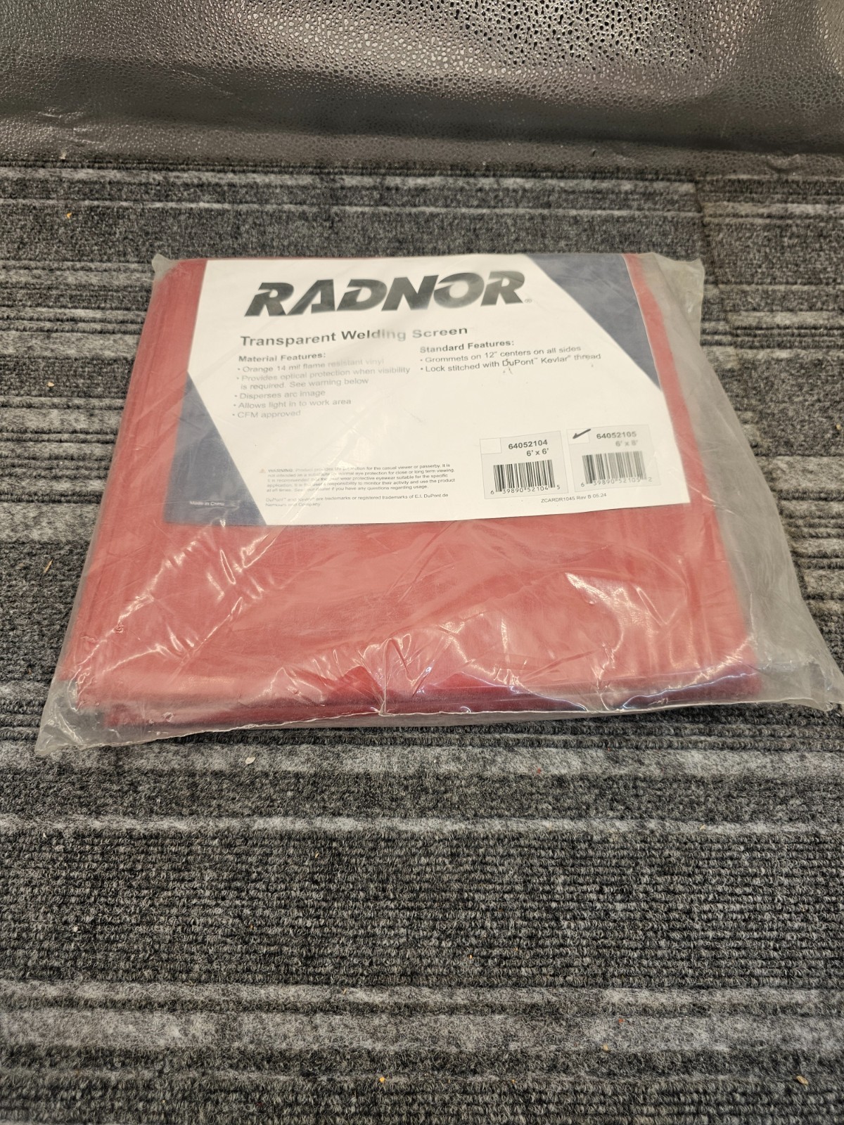 Radnor 64052105 Transparent Welding Screen 6′ x 8′ (Orange/Red)