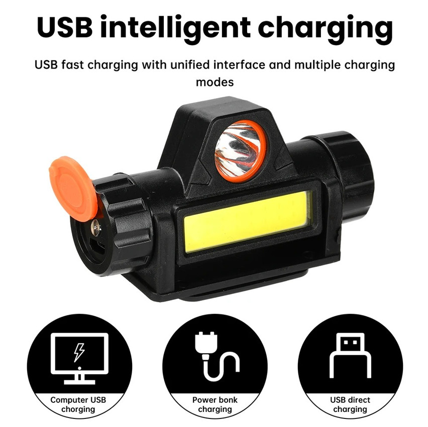 Welding Helmet Headlamp USB Rechargeable LED Auto Dimming Light Clip for Welders