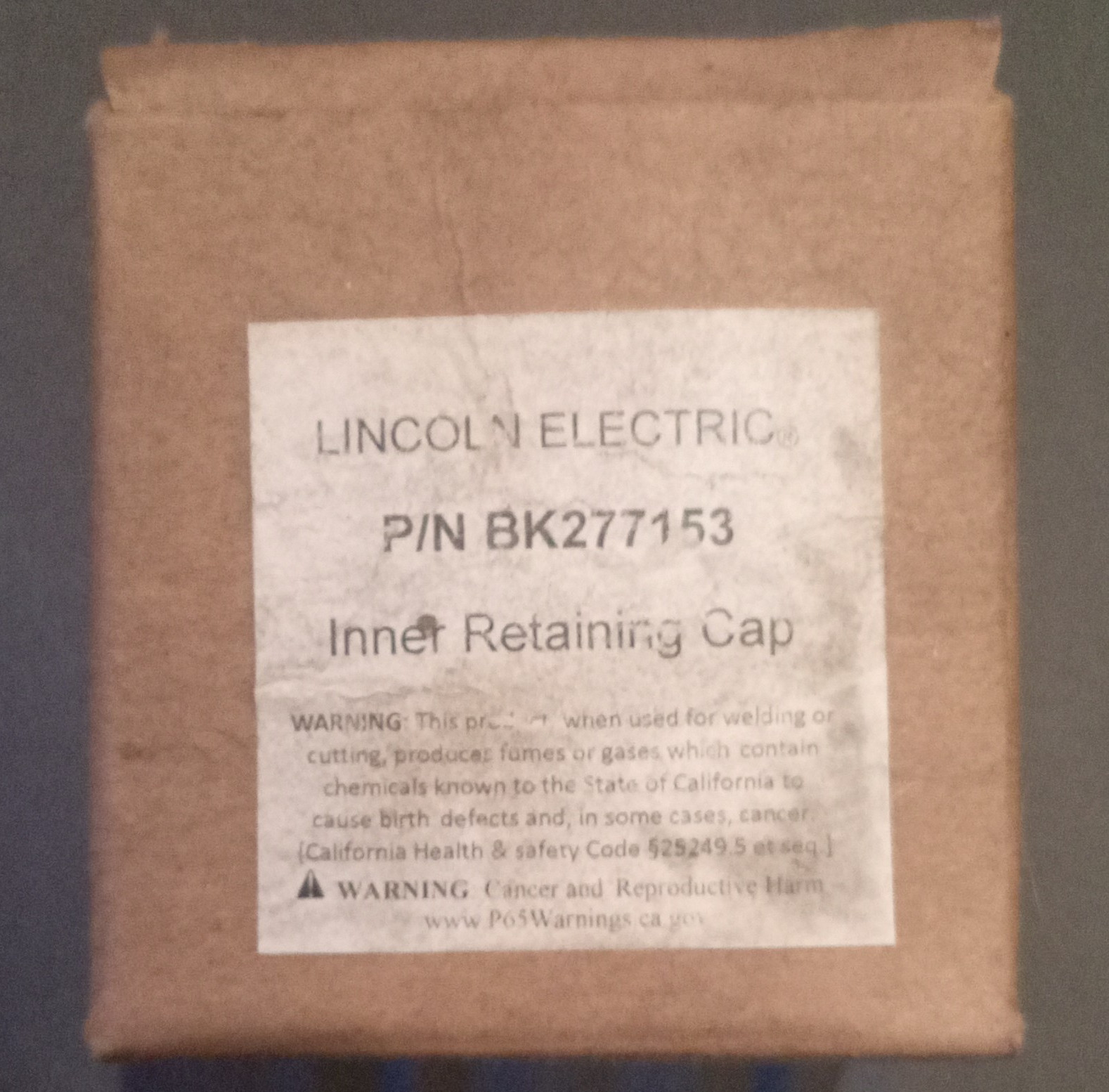 Lincoln Electric Inner Retaining Cap P/N BK277153 Replacement Part
