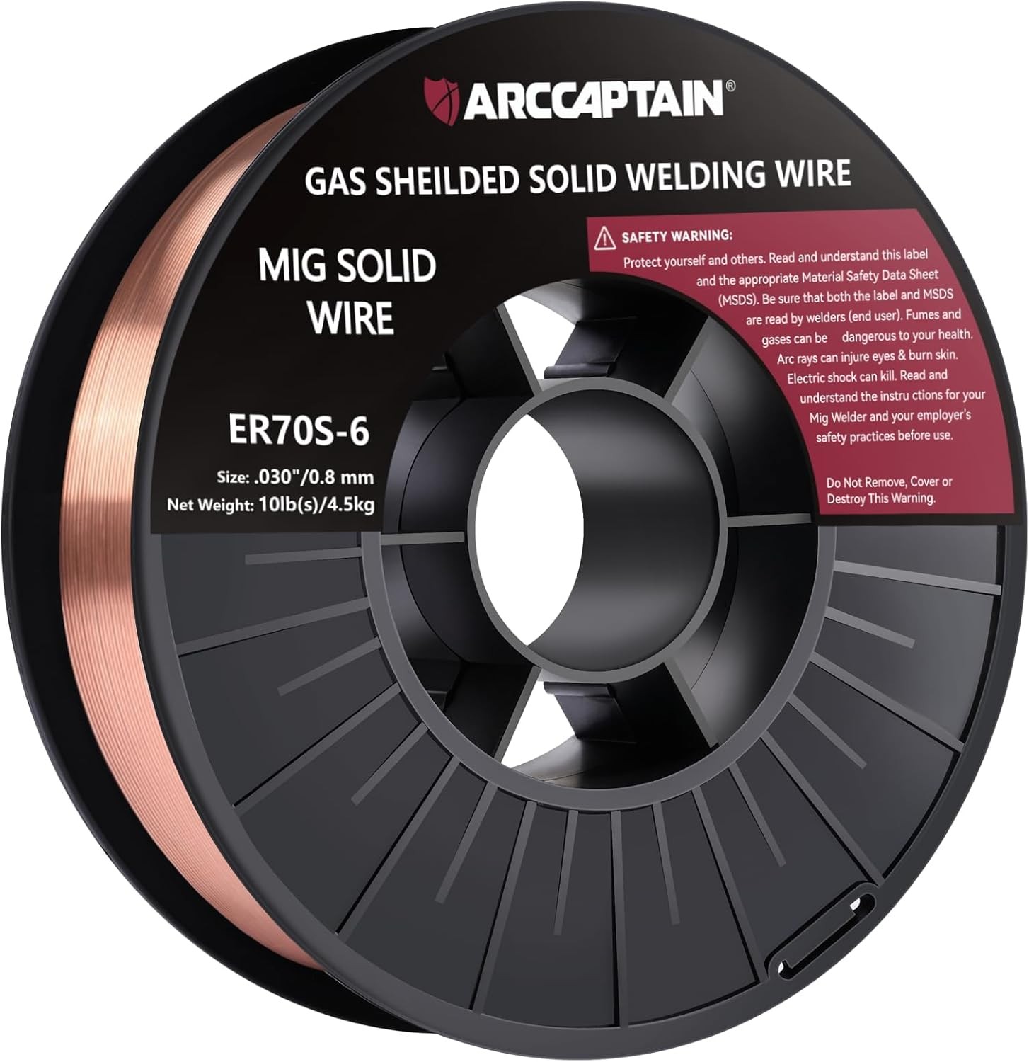 ARCCAPTAIN Mig Welding Wire, 0.030 10Lb Mig Wire ER70S-6 10Lbs Gas Solid Carbon