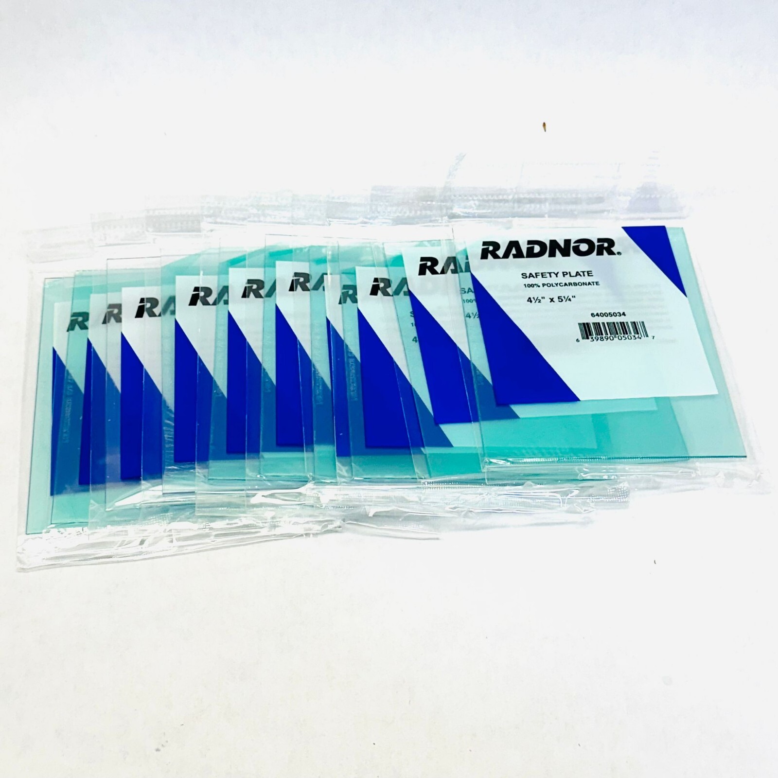 (LOT OF 10) RADNOR 64005034 SAFETY PLATE 100% POLYCARBONATE 4-1/2″ X 5-1/4″