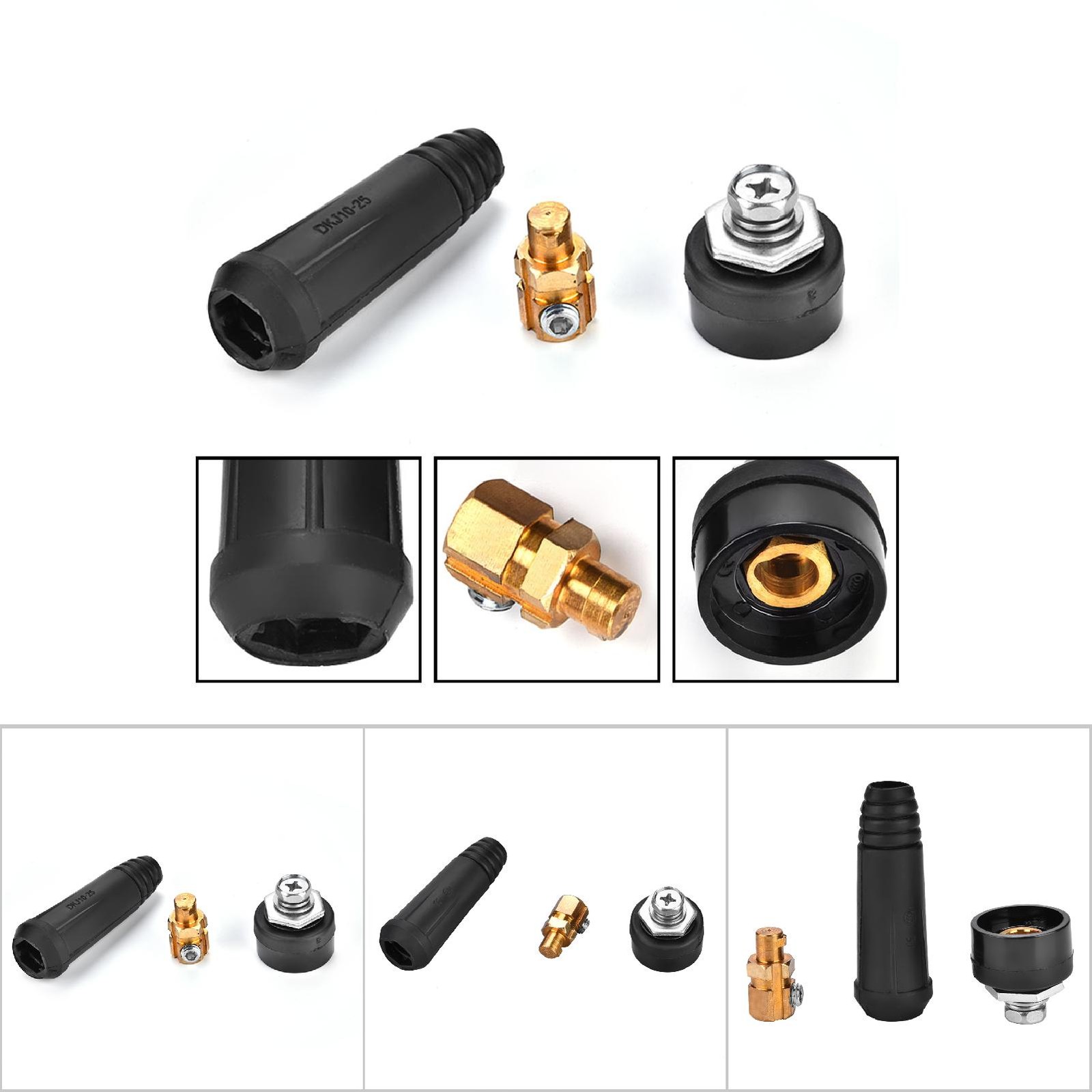1Pcs DKJ10-25 Black European Style Welding Cable Rapid Connector Quick Fitting