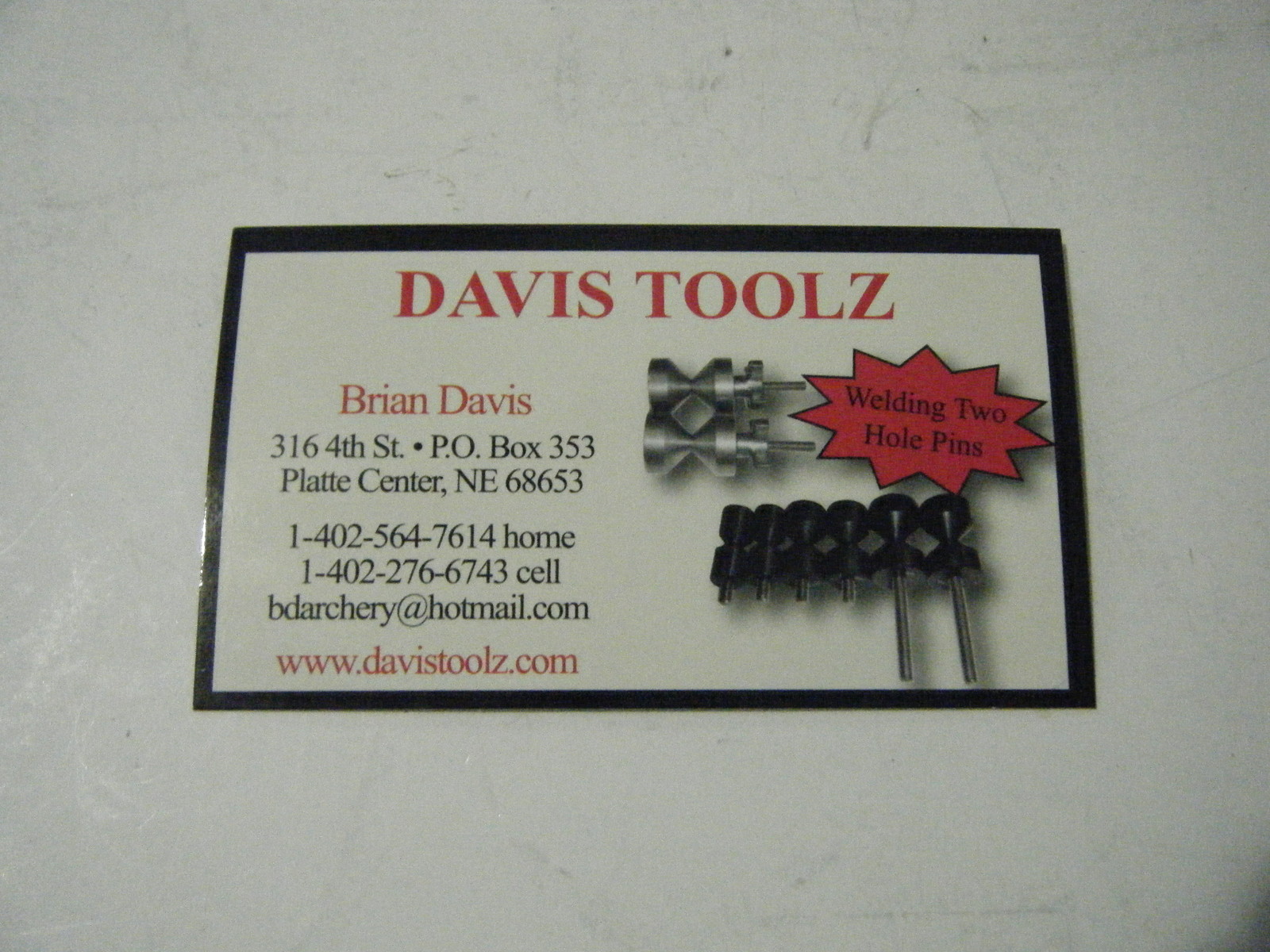 DAVIS 1 1/2″-Two hole pin-Carbon Steel- 3/8-16