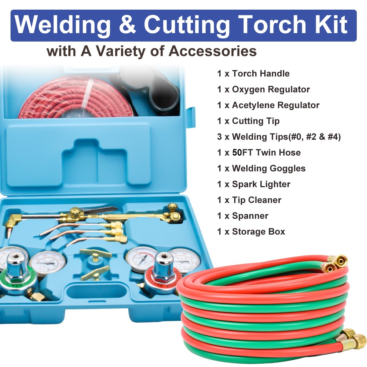 Gas Welding Cutting Torch Kit Oxy Acetylene Oxygen Brazing Set Victor Type