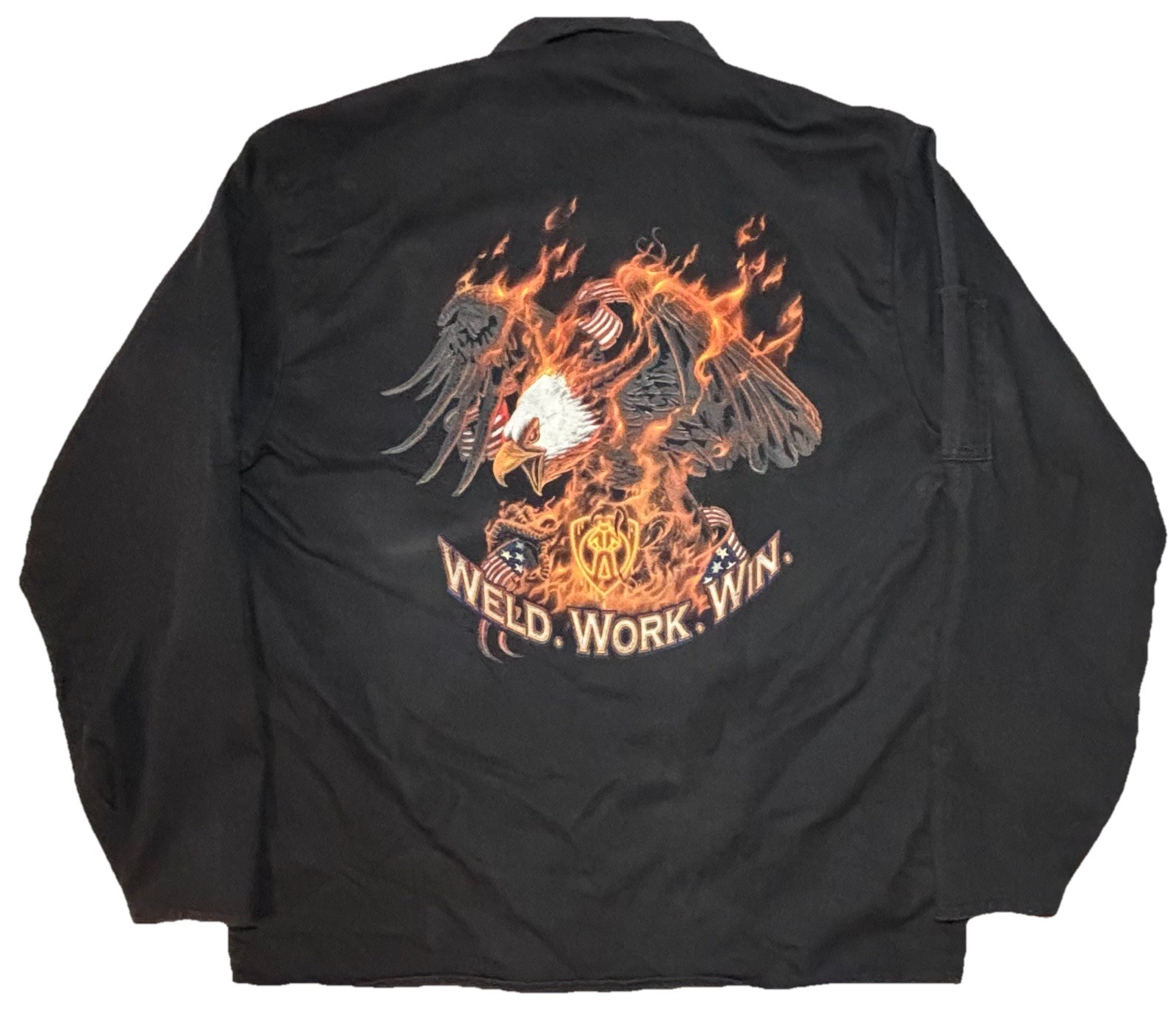 Onyx Tillman Welding Shirt Jacket Eagle Fire Flame Resistant Sz L Westex FR-7A