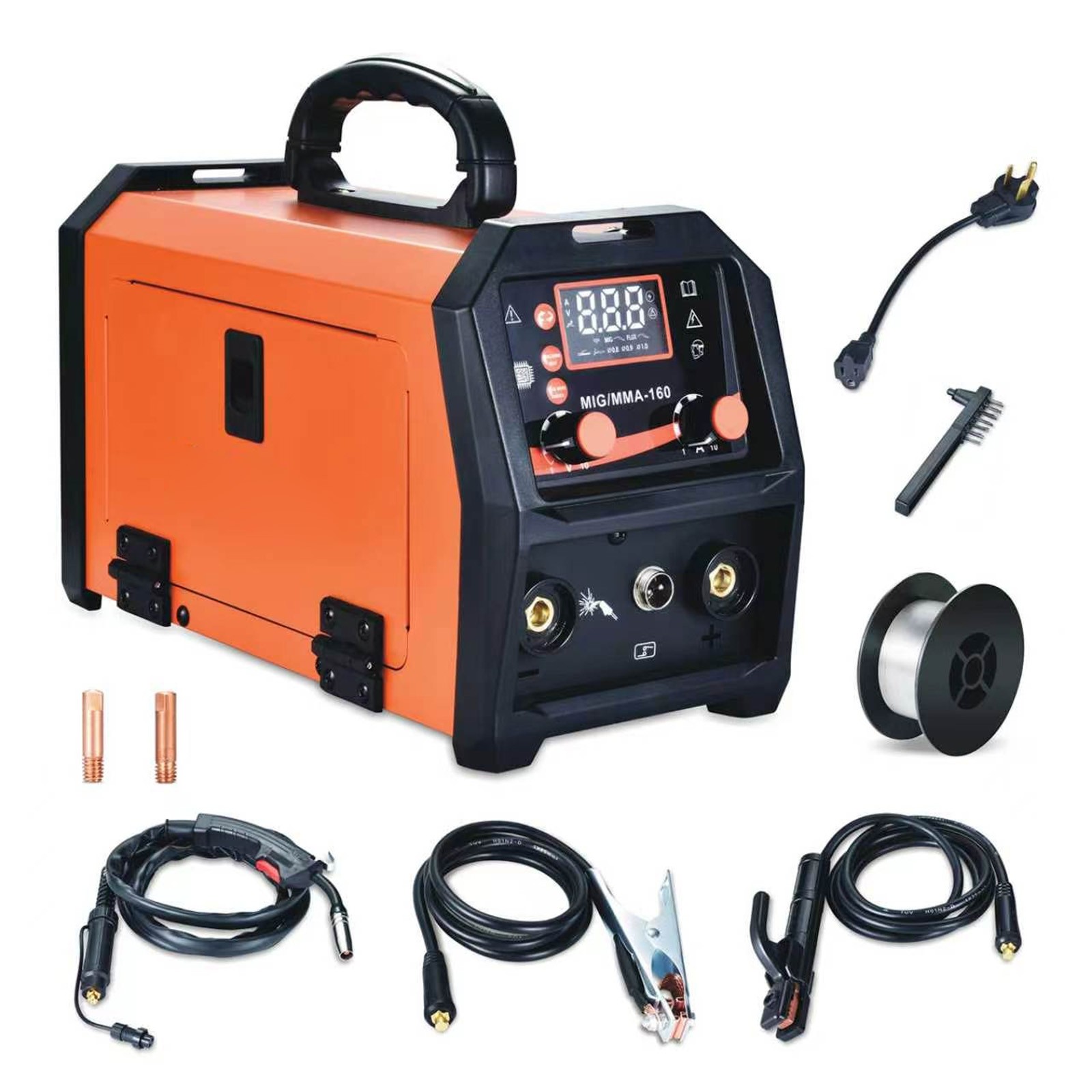 160A 4-in-1 MIG Welder 110V/220V Dual Voltage Gas Core Multiprocess MIG Welding