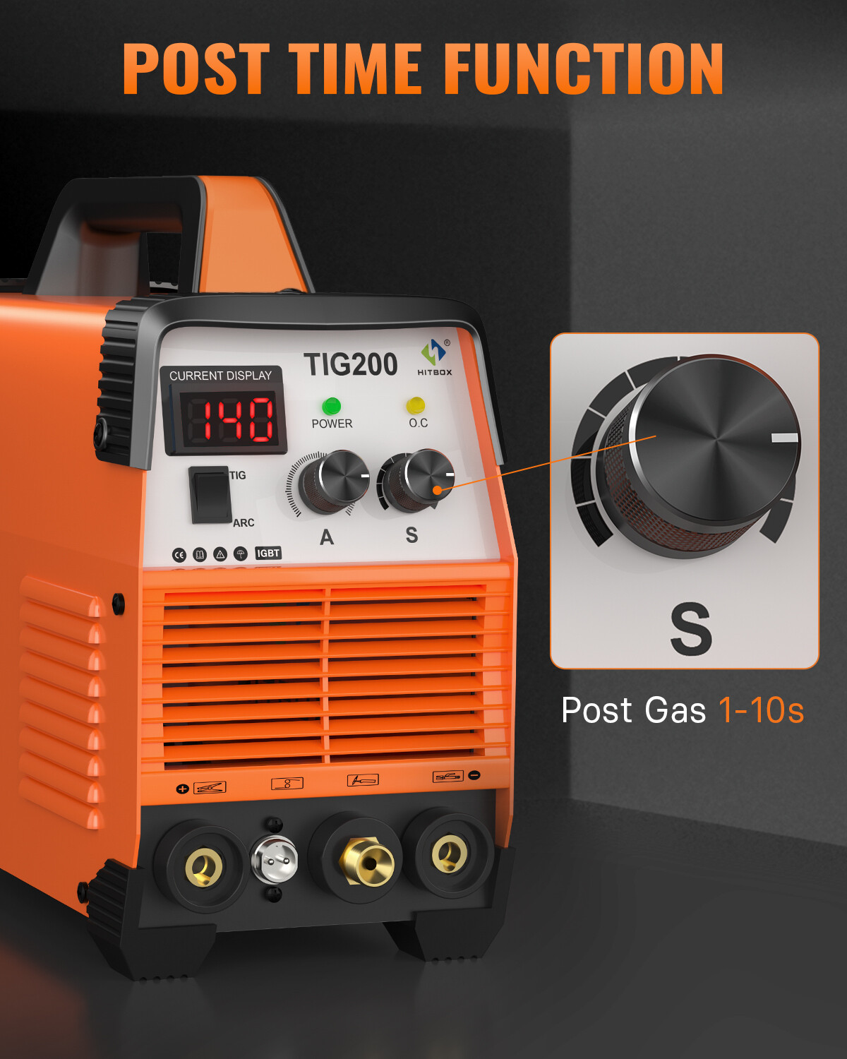 HITBOX Professional 200A HF TIG MMA Welder HF Arc with Post Gas Welding Machine