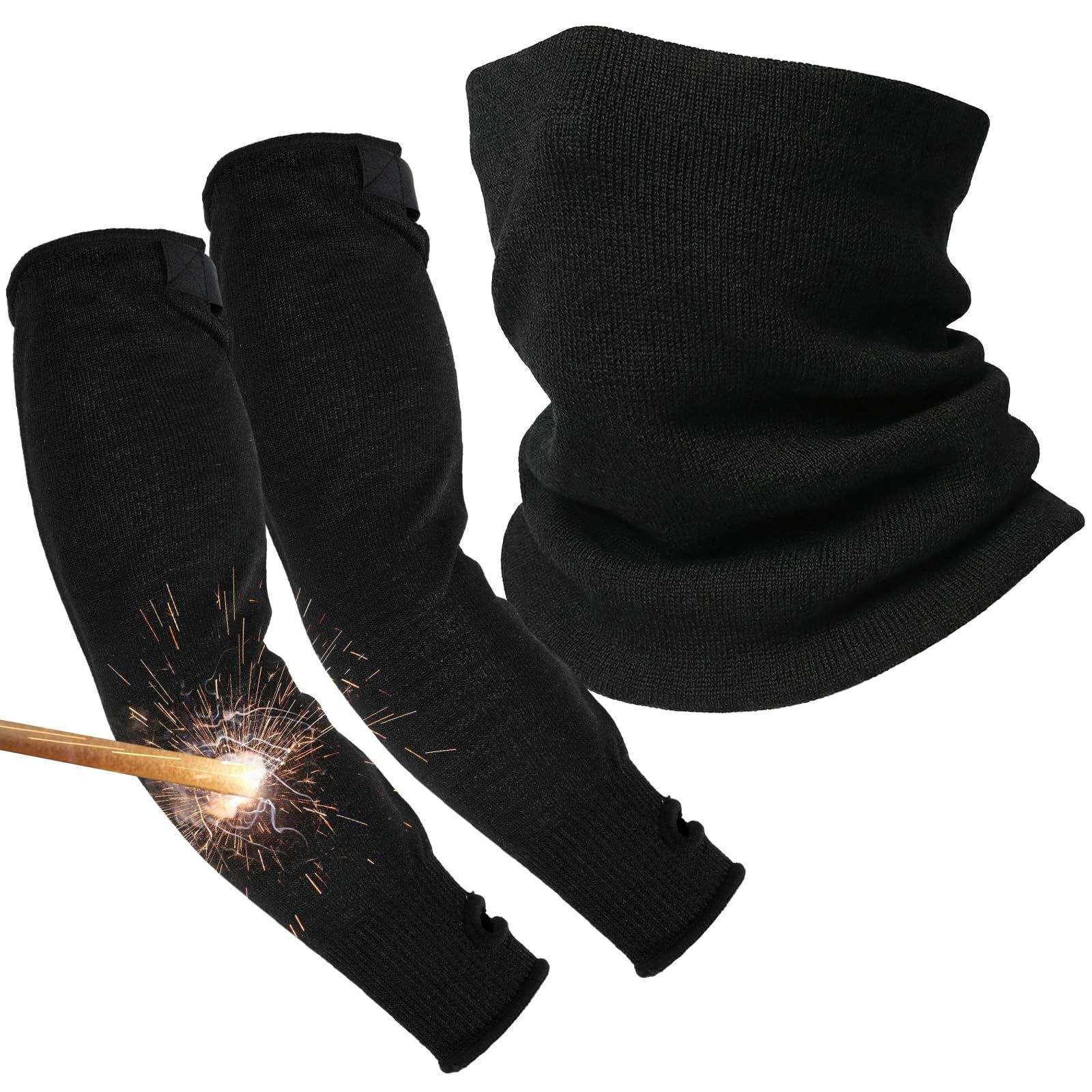 Relaxweex Cut Resistance Welding Sleeves and Neck One Size, Black