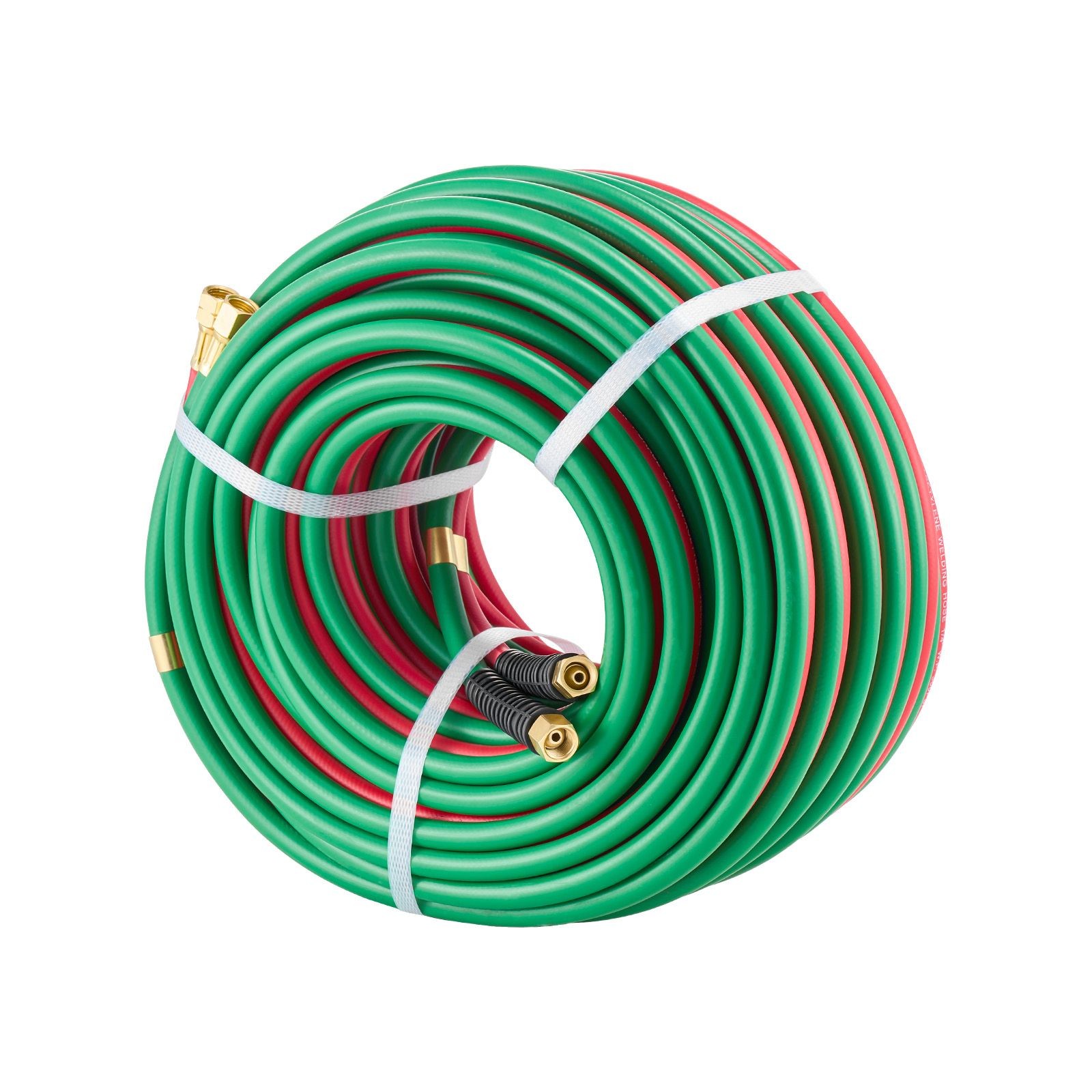 100FT 1/4in T-Grade Oxy Acetylene Hose with B Fittings, 300PSI