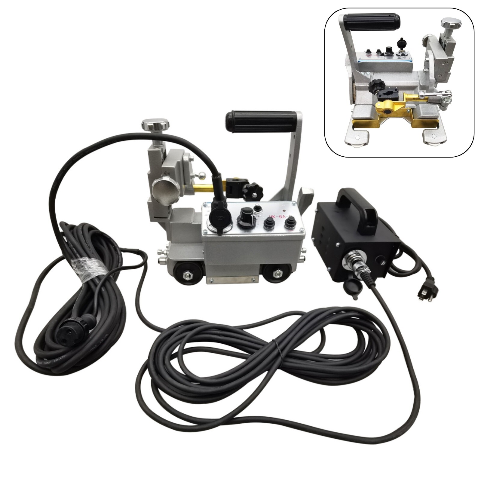 110V HK-6A-D Flat Rail Auto Welding Carriage Welding Trolley 5.9″-31.5″/Min