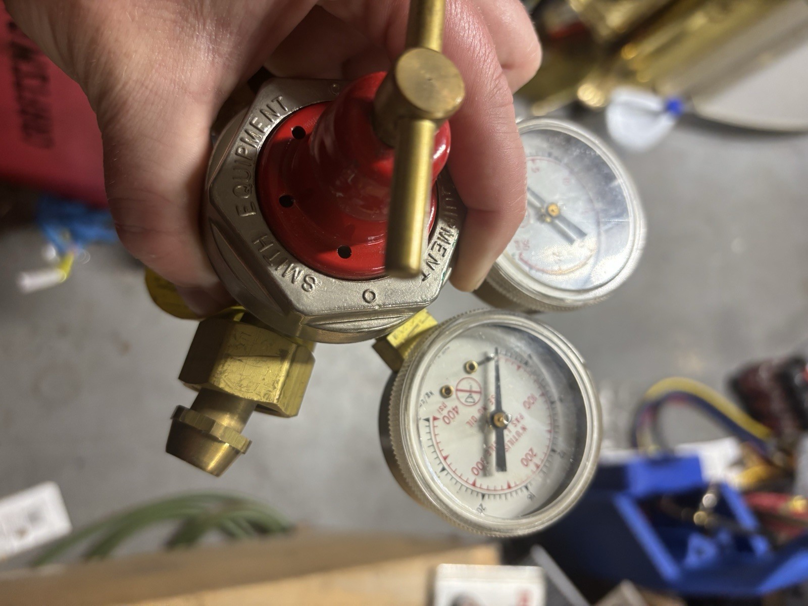 Smith Equipment/Miller Oxygen/Acetylene Industrial Brass Regulator Gauges