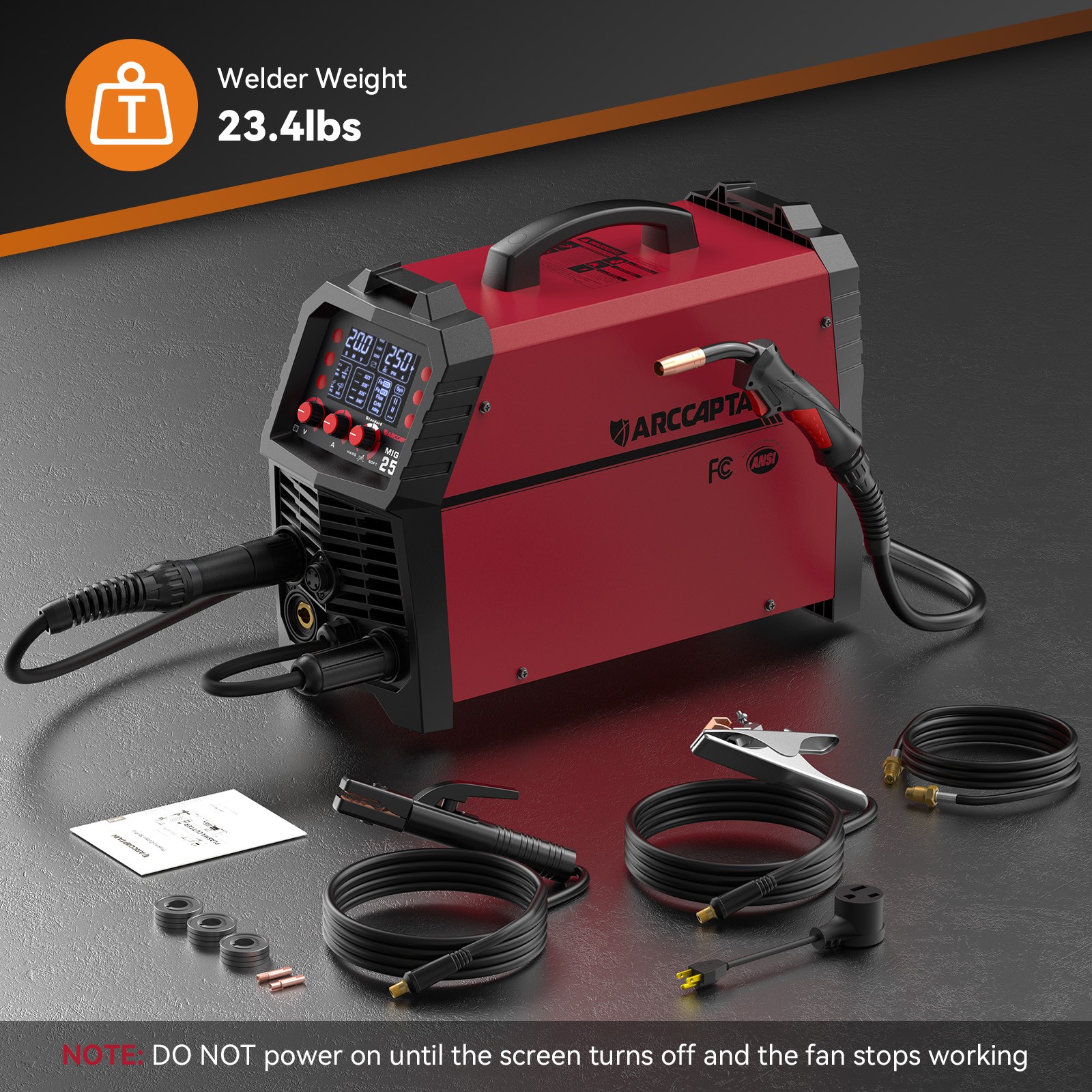 ARCCAPTAIN 250A MIG Welder Gas MIG/Gasless MIG/Stick/Lift TIG 6 in 1 110V 220V