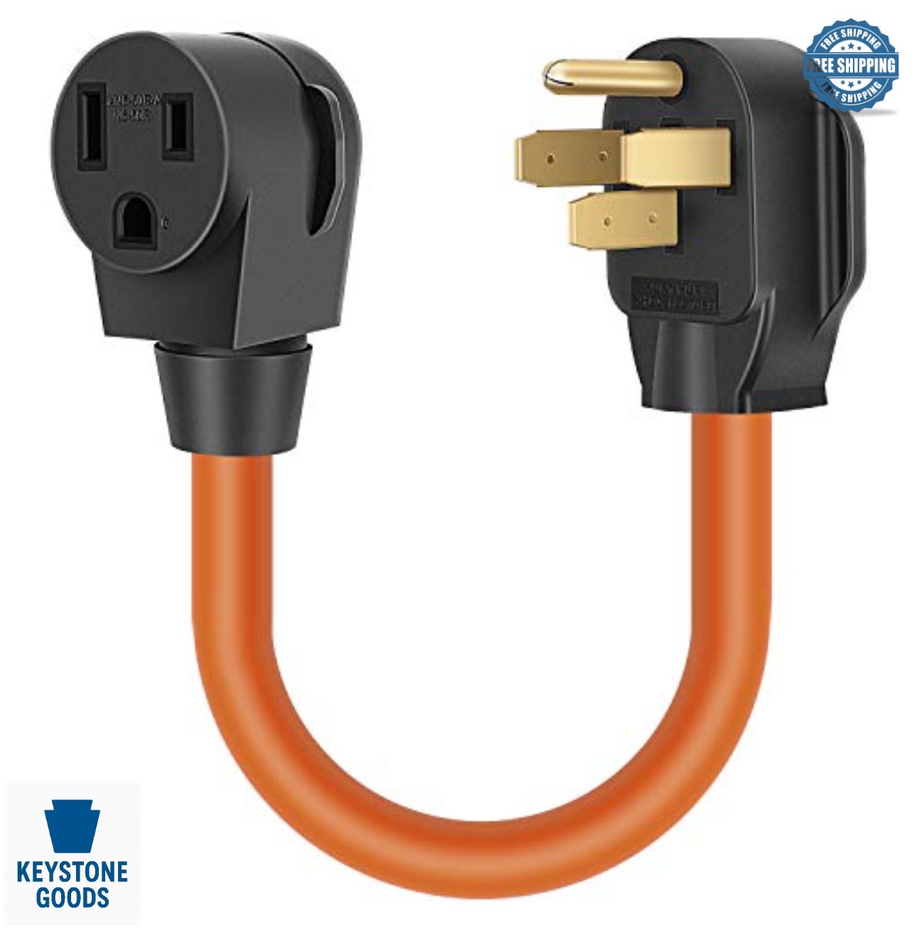 NEMA 14-50P to 6-50R Welder Adapter Cord 50 Amp 250V 8 AWG 1.5 FT Heavy Duty