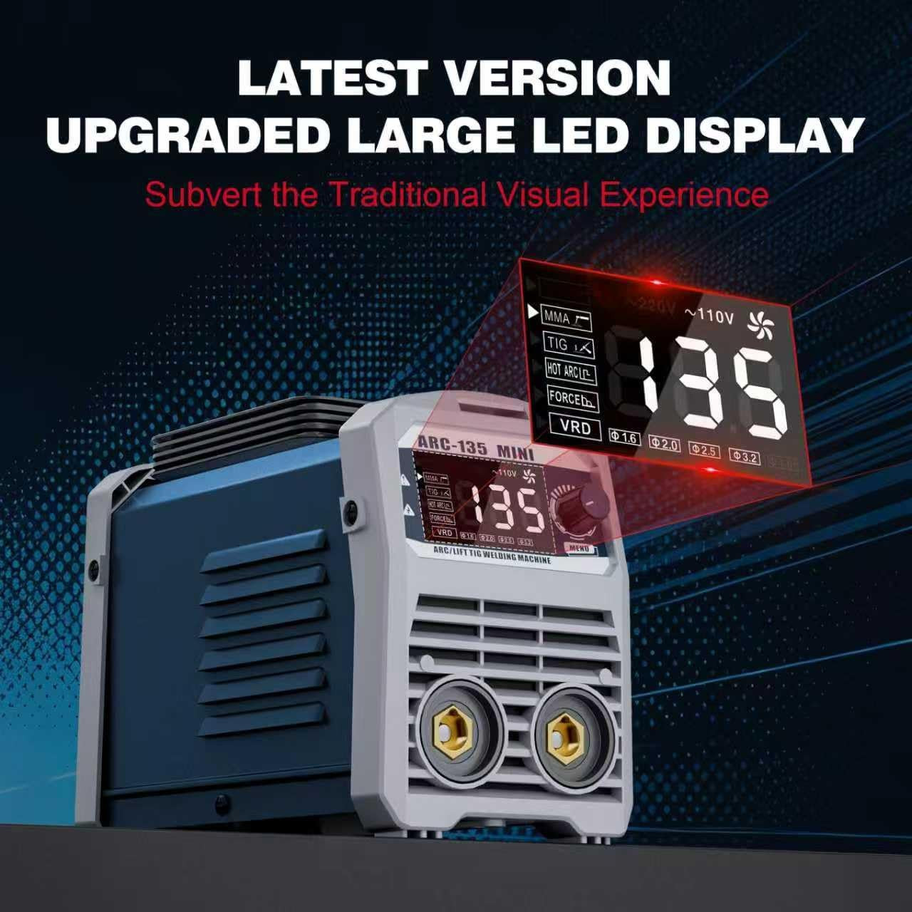 135A 110V Mini Stick Welder & Lift TIG 2-In-1 Portable Welding Machine | IGBT In