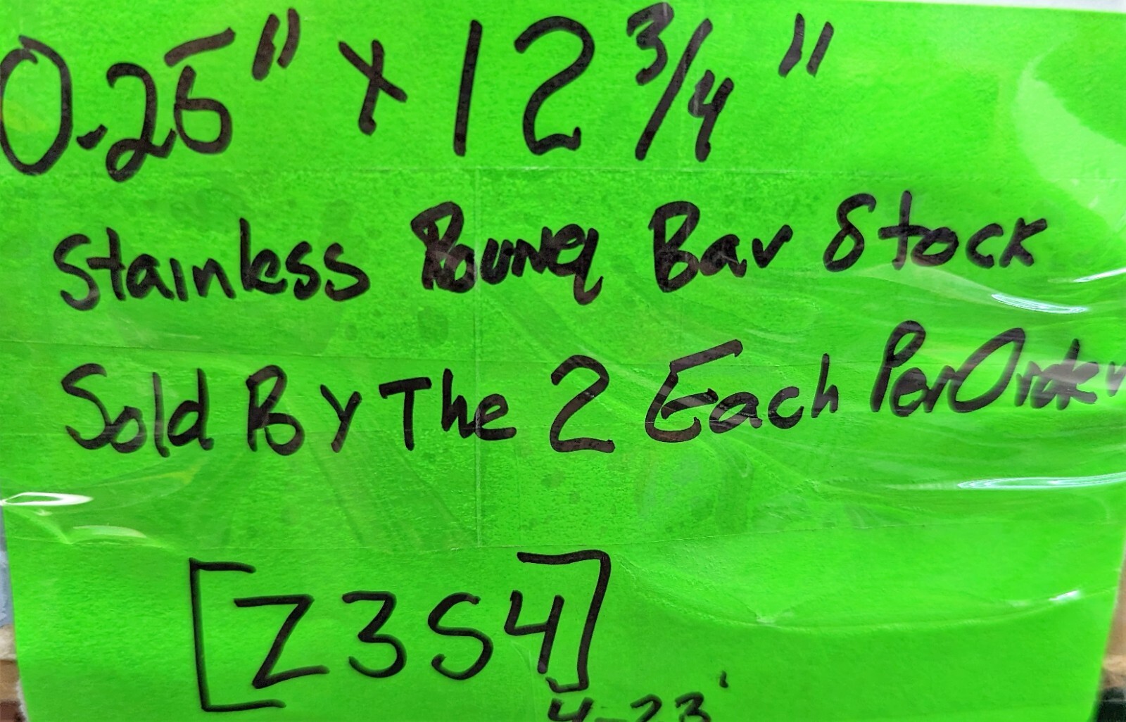 Lot of (2) 0.25”x12 ¾” Stainless Steel Round Bar Stock QQ-S-763, Class 302 [Z3S4