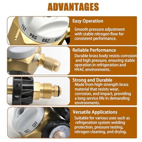 Nitrogen Purging Regulator Control Valve 500psi for Leak Testing & Calibration