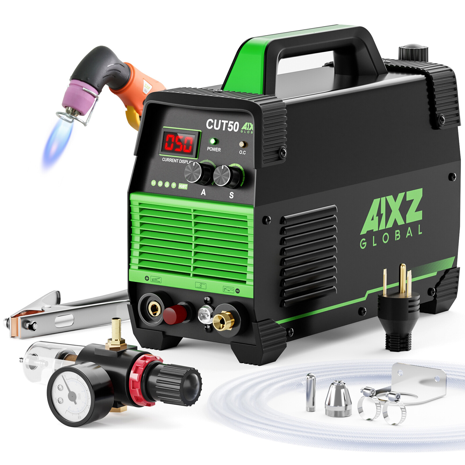 Max Cut 0.59″ 50A Plasma Cutter 110/220V Bulit-in Air Pressure Regulator Cutter