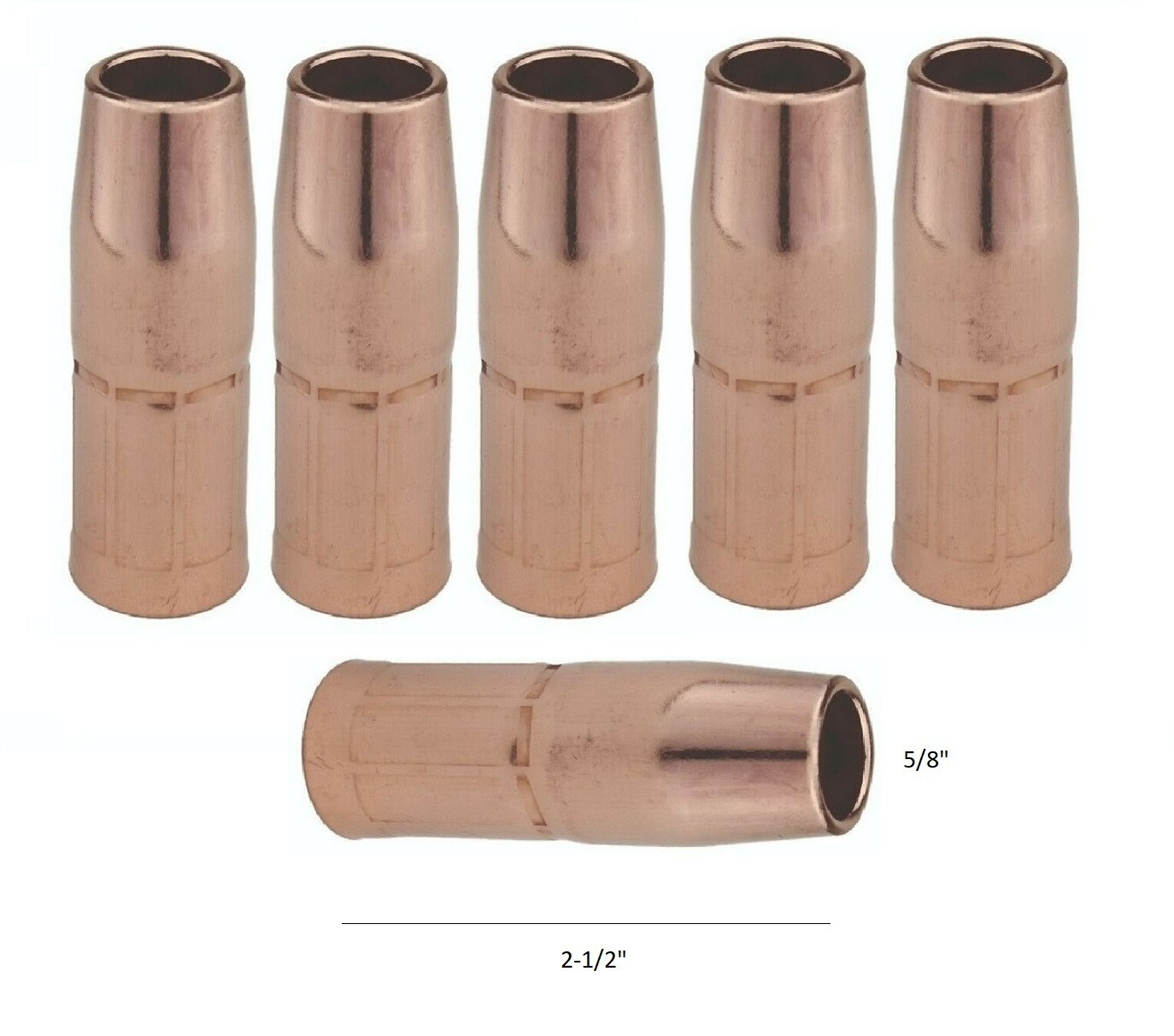 MIG 169-726 Welding Nozzles 5/8″ Flush for Miller M25/M40 Mig Gun PK of 5