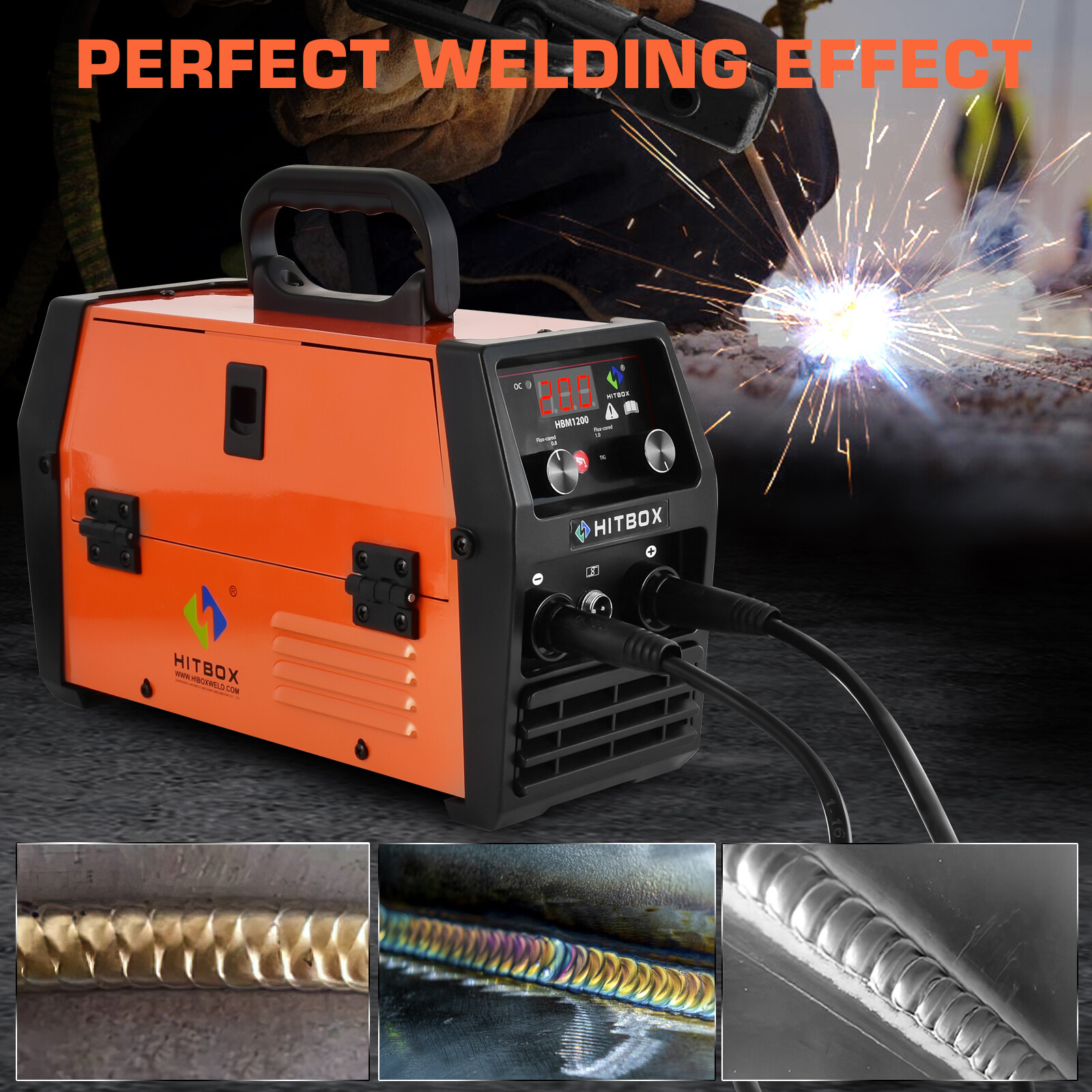 HITBOX 110V/220V DC MMA LIFT TIG MIG Welding Machine 3 in1 MIG Welder Flux Core