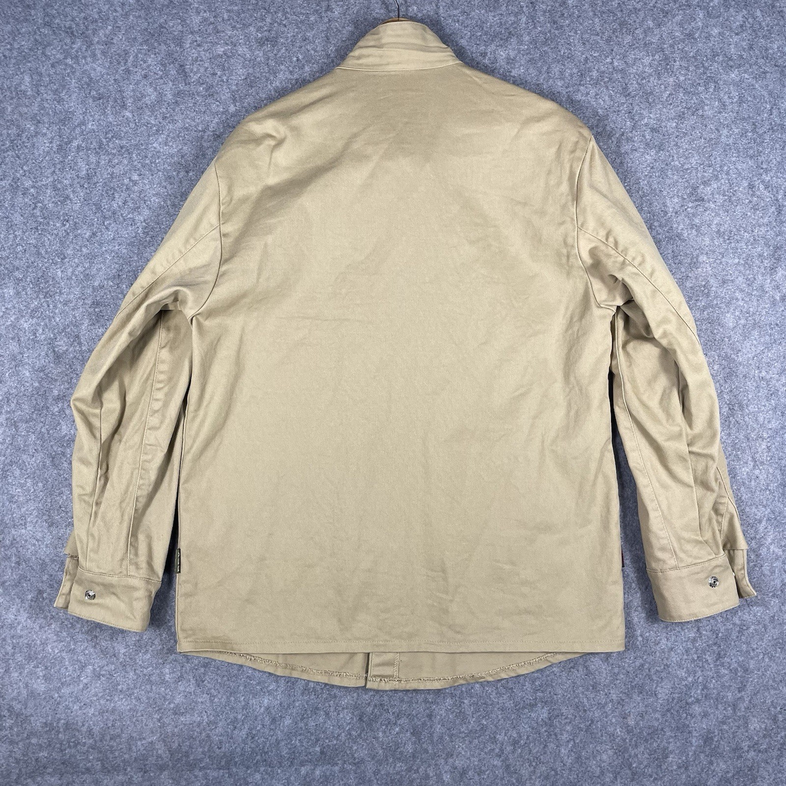 BSX FR Flame Resistant Welding Jacket Mens Large Tan Black Stallion Cotton