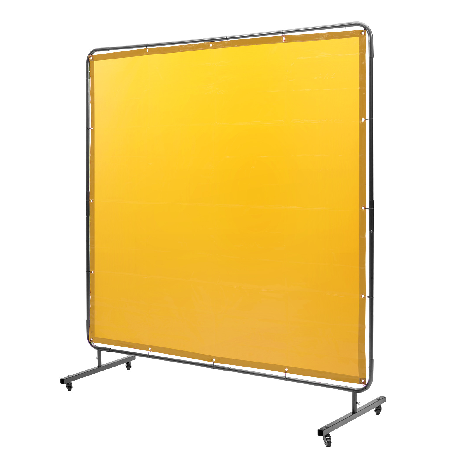 VEVOR Welding Screen with Frame 6’x6′ Welding Curtain Screen on 4 Wheels Yellow